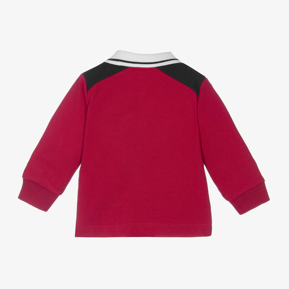 Baby Boys Red Cotton Polo Shirt