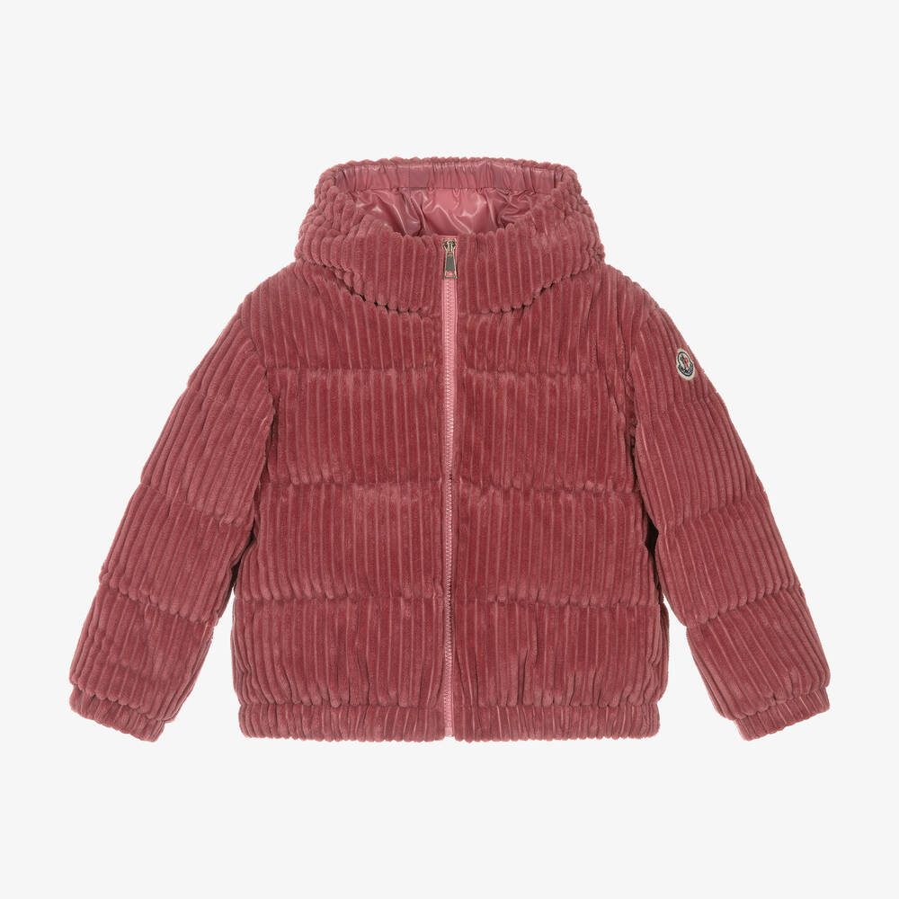 Girls Pink Corduroy "ARLINE" Padded Down Jacket