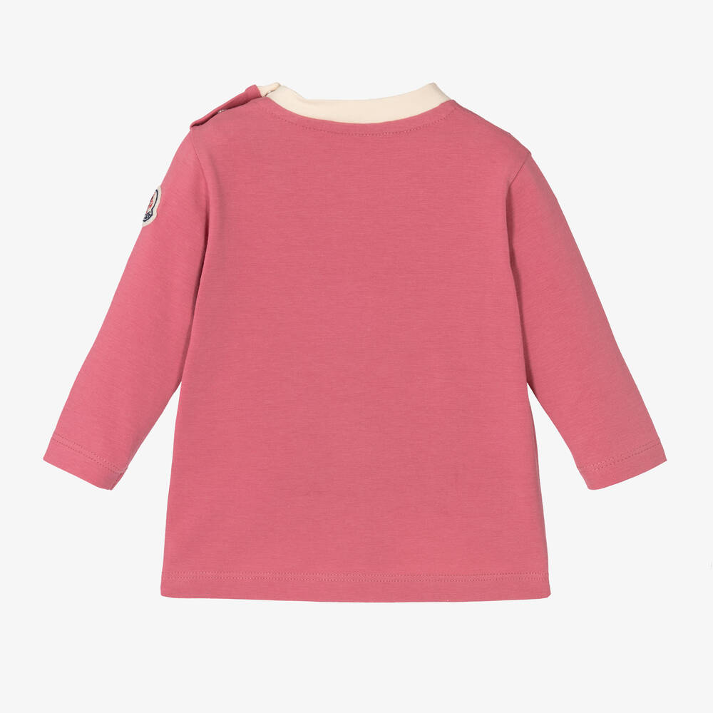 Girls Pink Printed Cotton T-Shirt