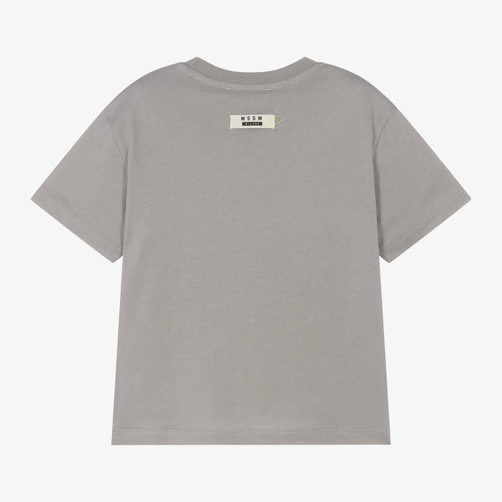 Boys & Girls Grey Logo Cotton T-Shirt