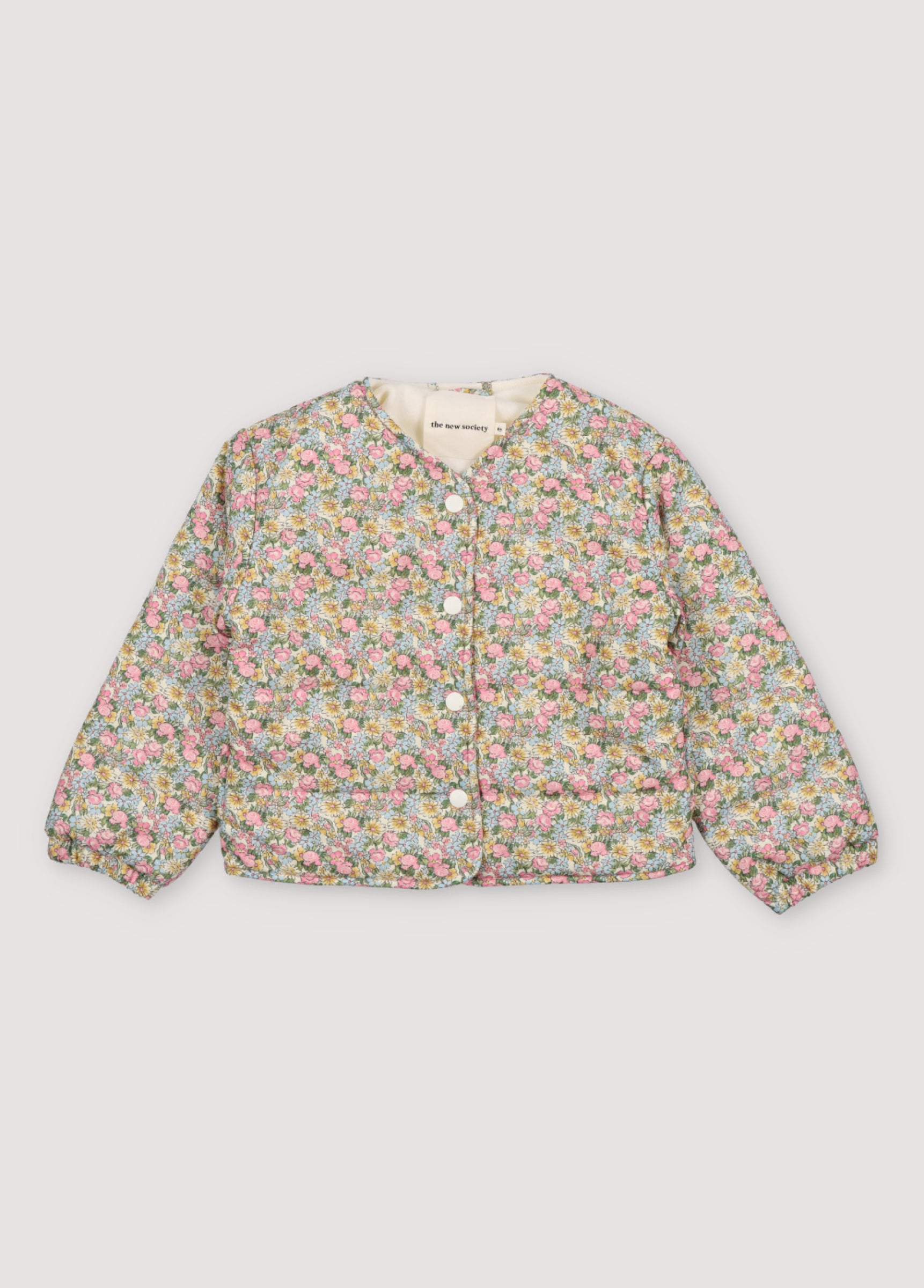 Girls Multicolor Floral Padded Jacket