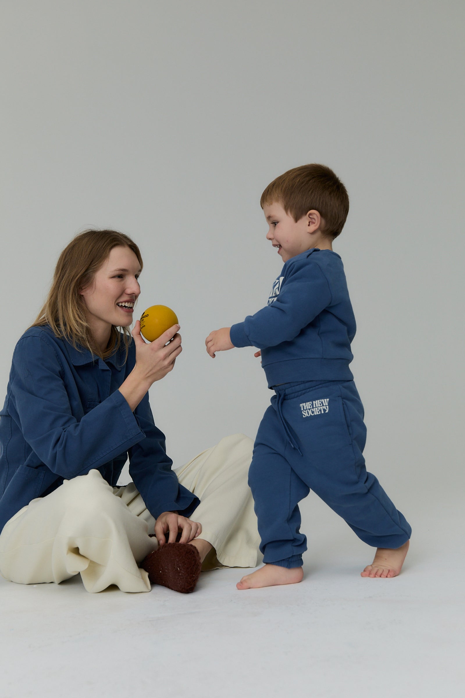 Baby Boys & Girls Blue Cotton Trousers