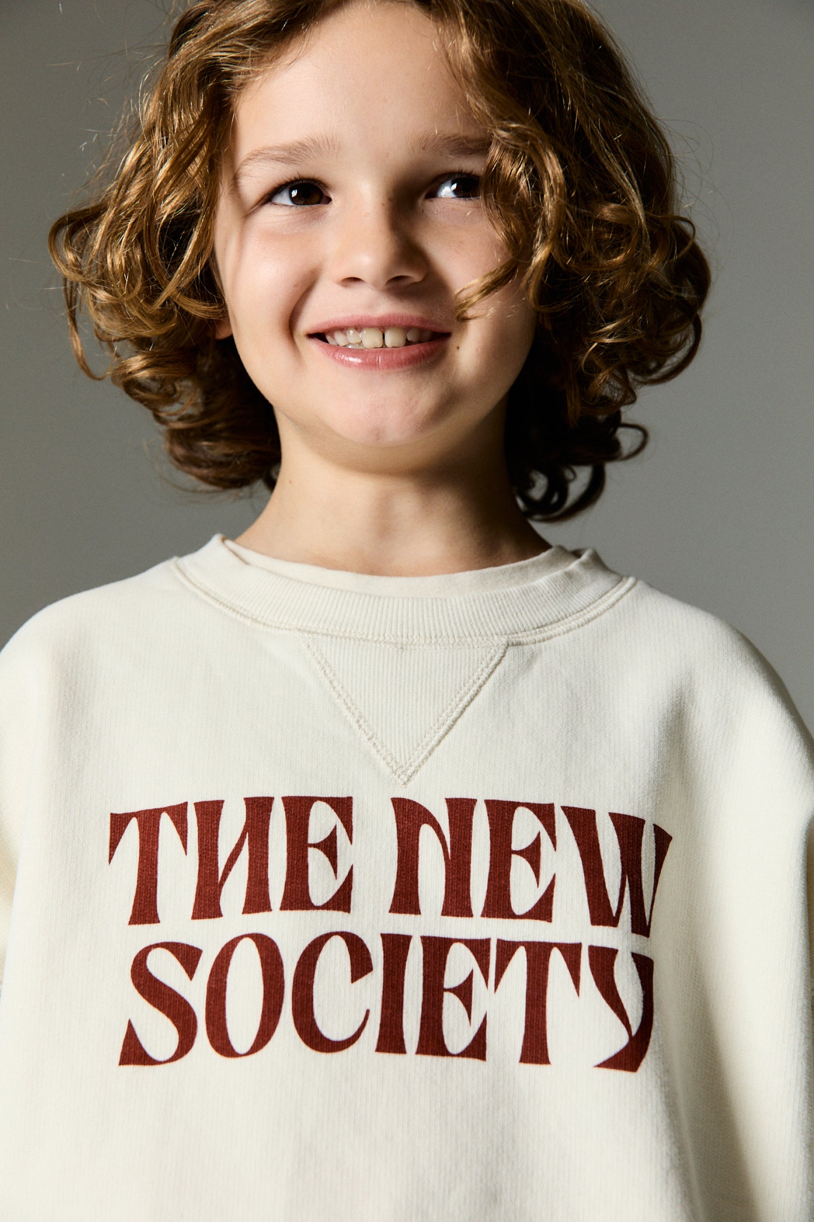 Boys & Girls Cream Logo Cotton Sweatshirt