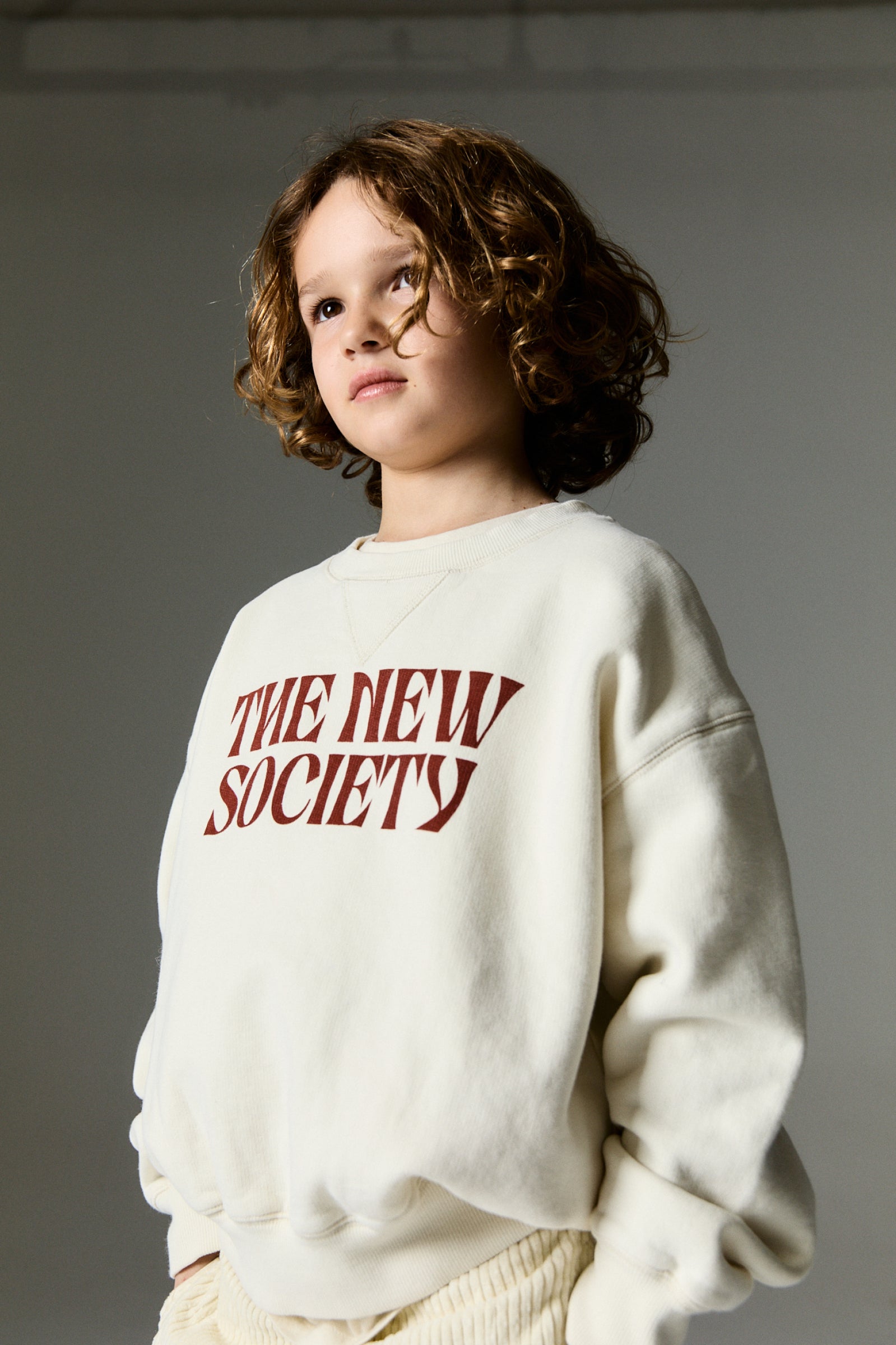 Boys & Girls Cream Logo Cotton Sweatshirt