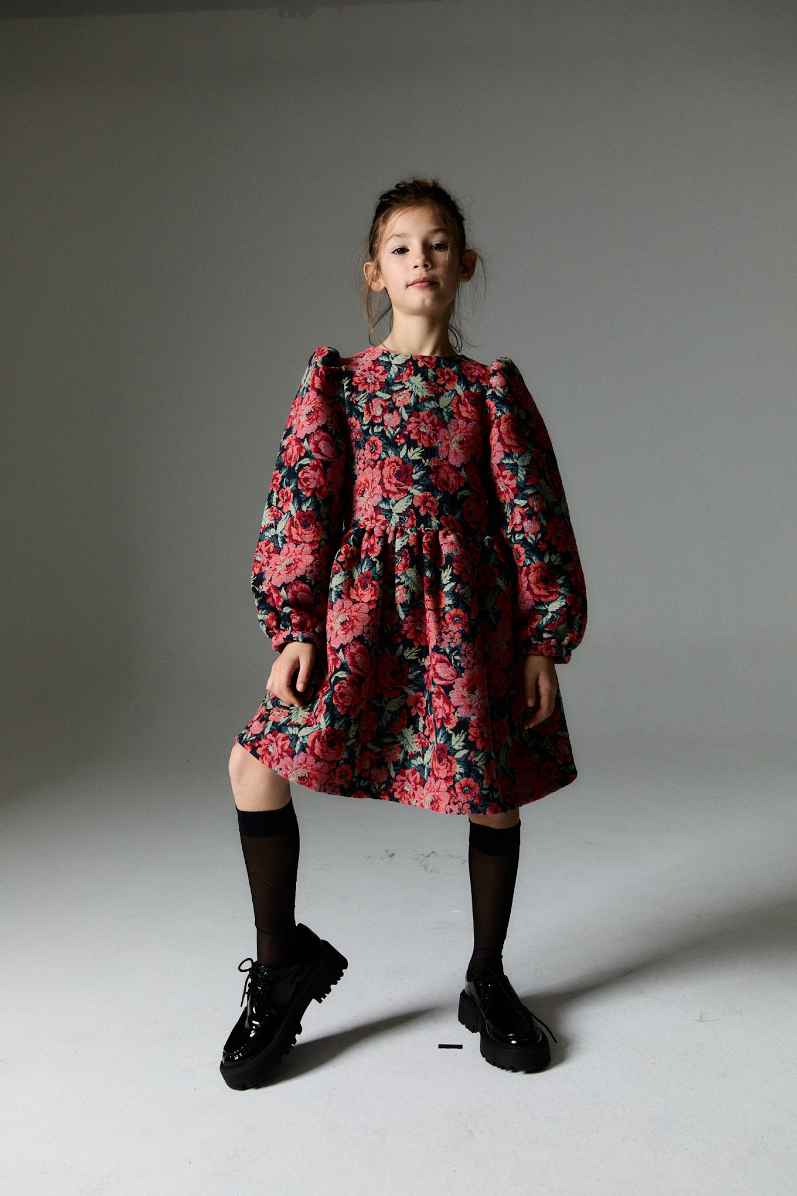 Girls Red Flower Dress