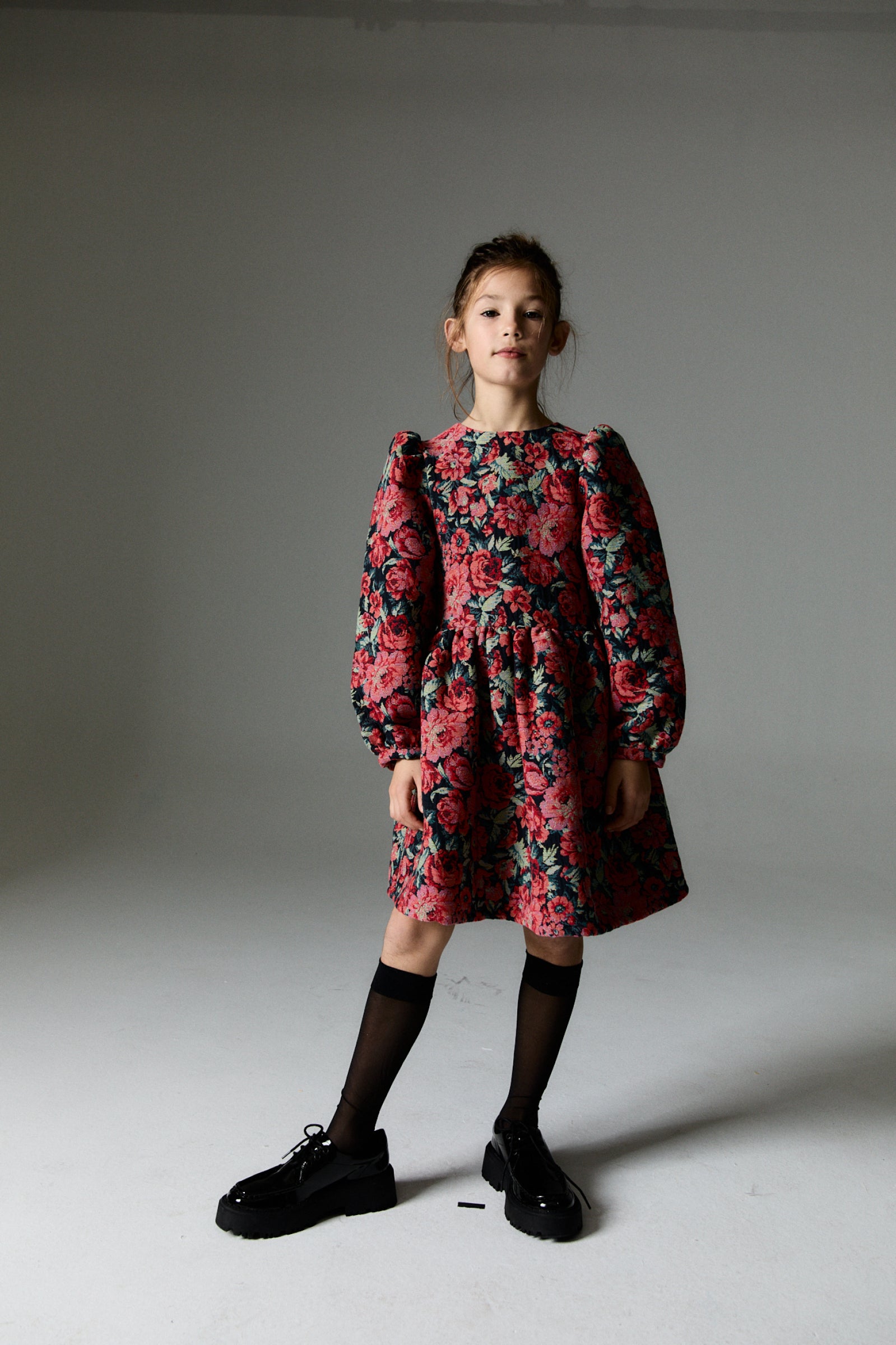 Girls Red Flower Dress