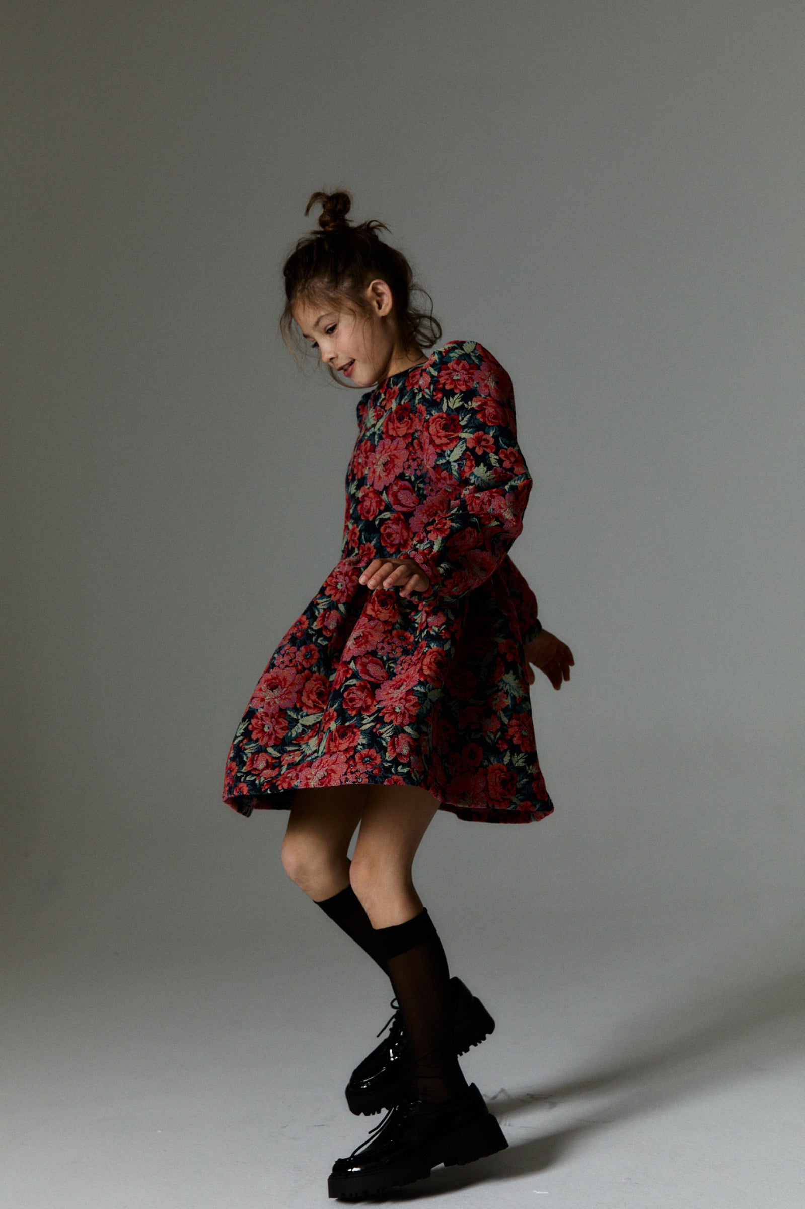 Girls Red Flower Dress