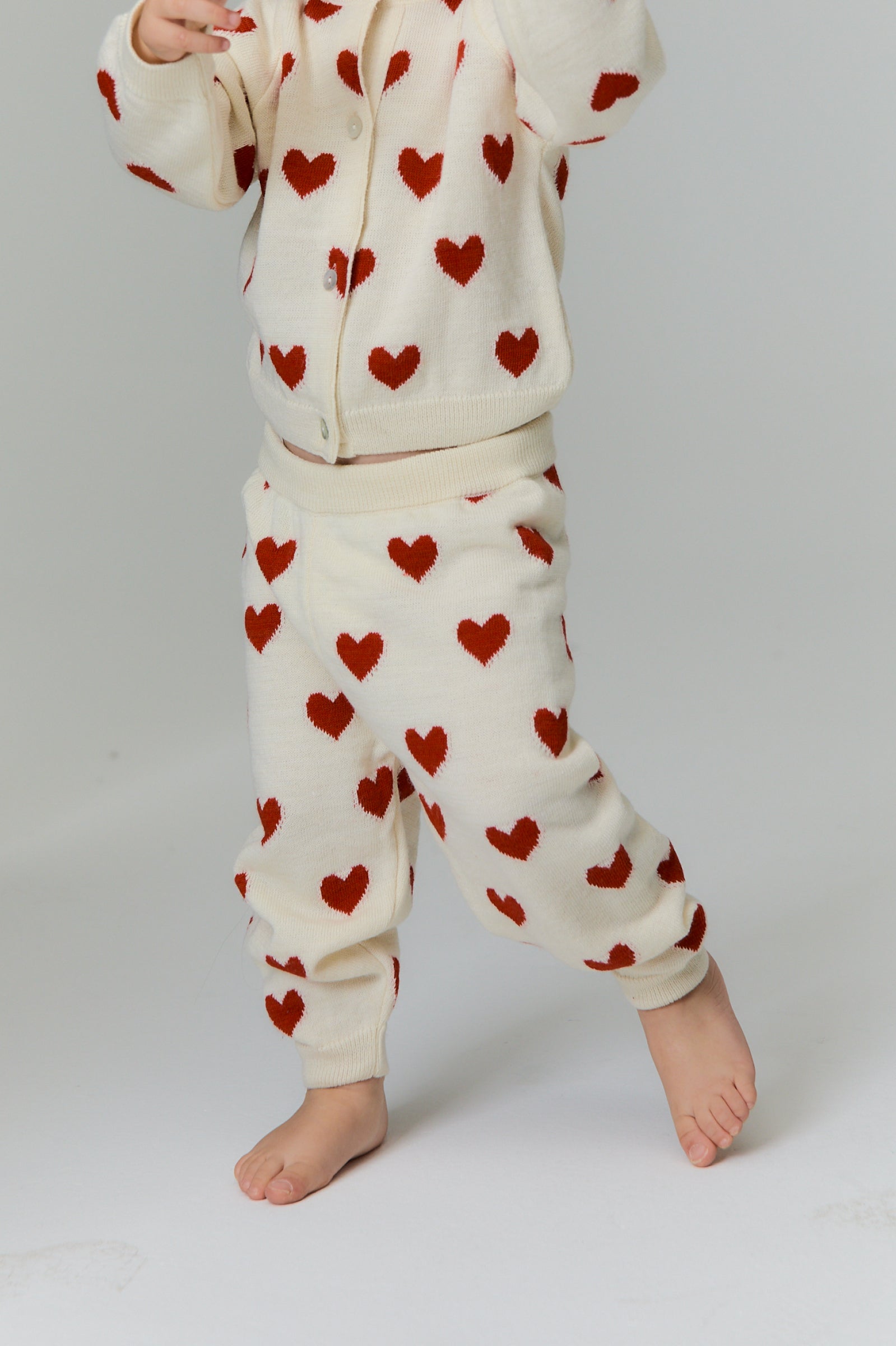 Baby Girls Cream Heart Wool Trousers