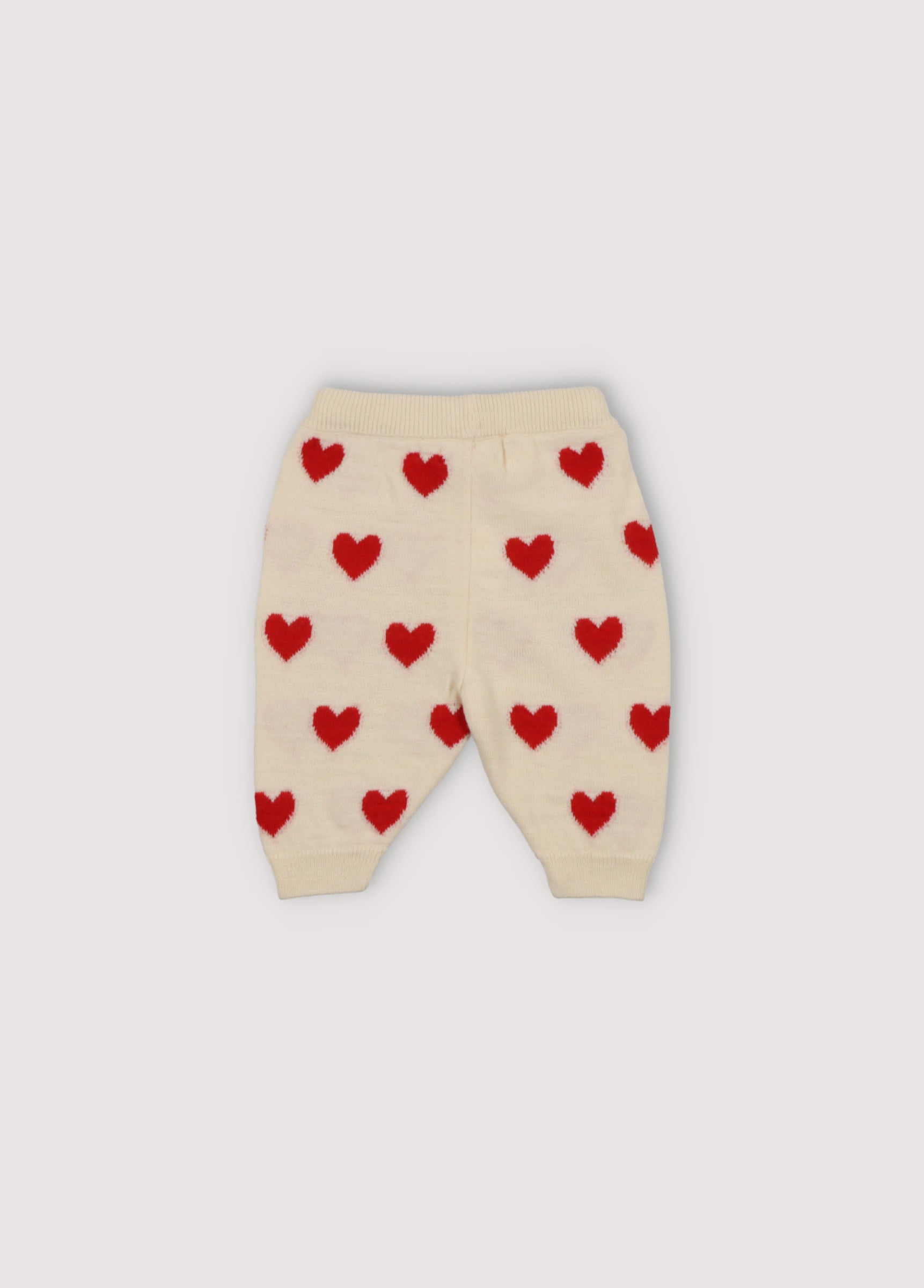 Baby Girls Cream Heart Wool Trousers