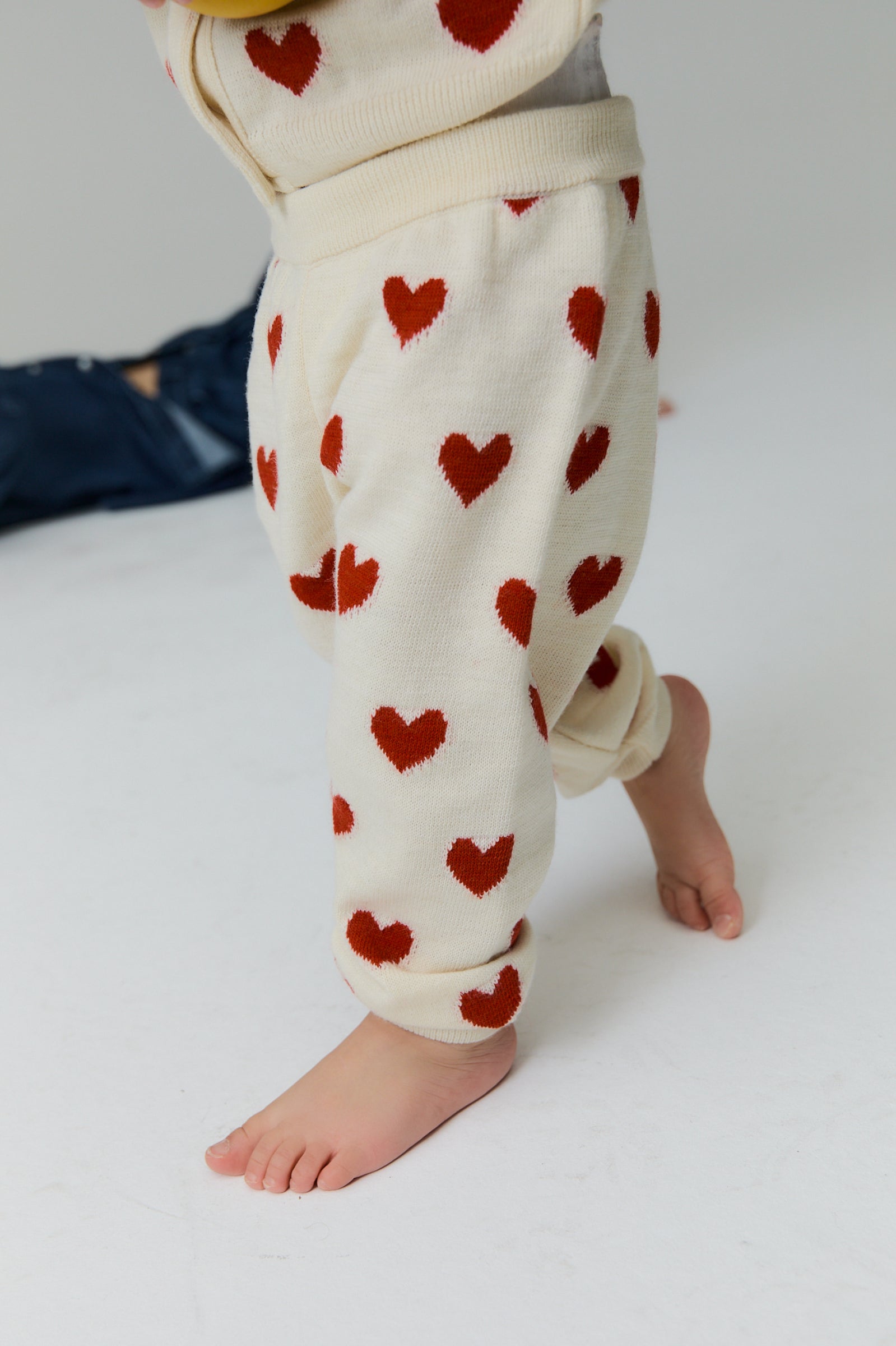 Baby Girls Cream Heart Wool Trousers