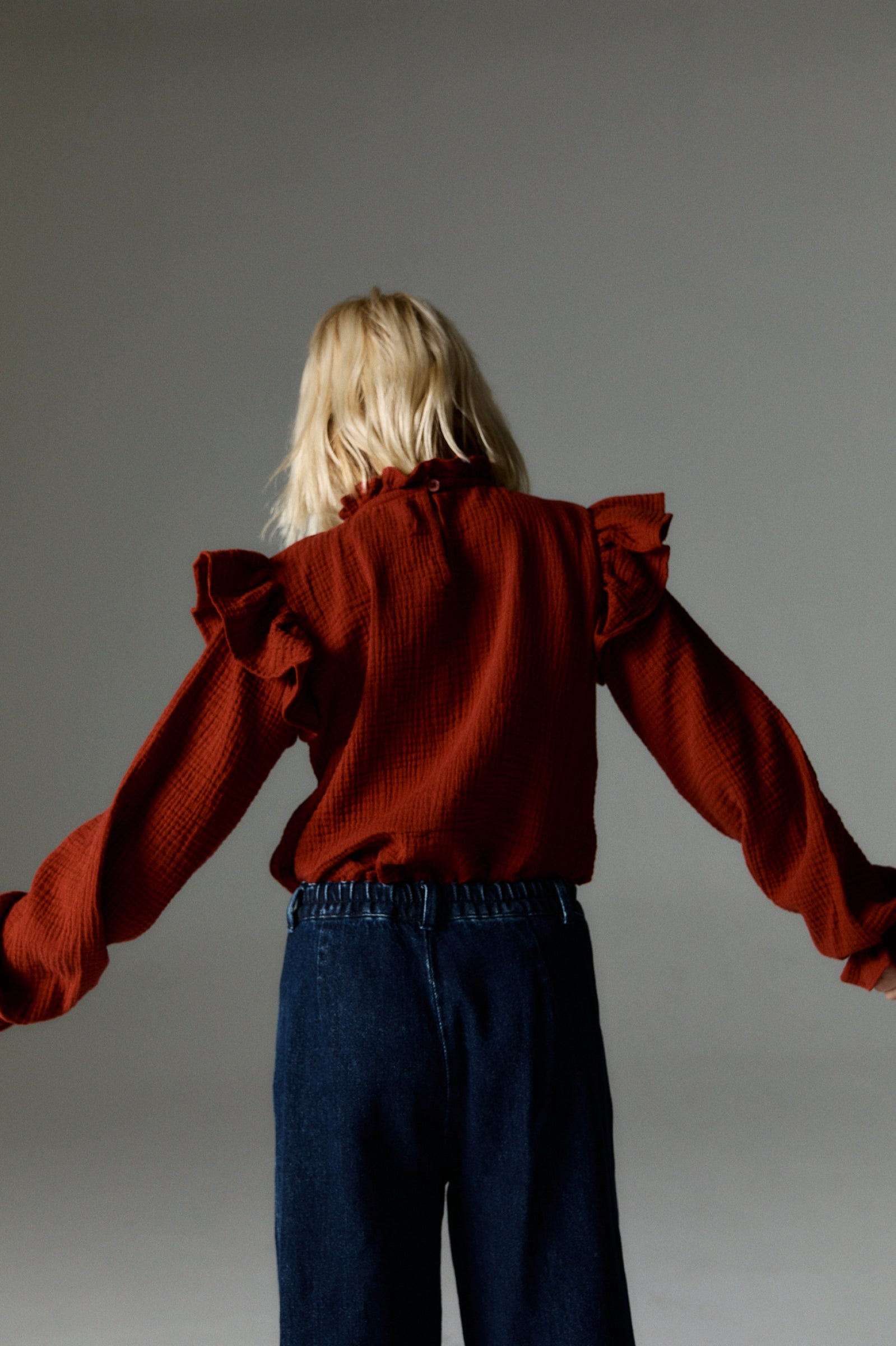 Girls Dark Red Cotton Top