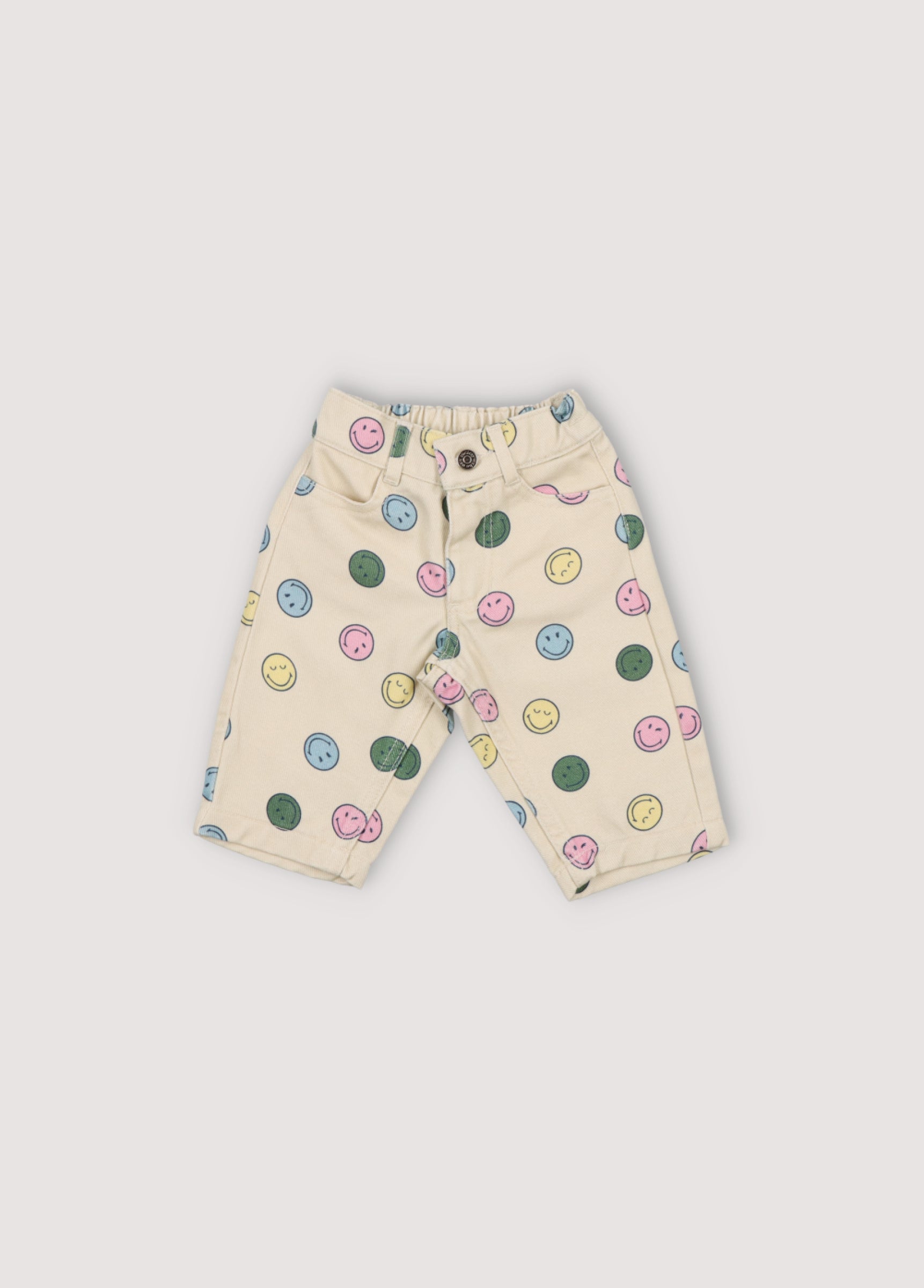 Baby Boys & Girls Cream Cotton Trousers