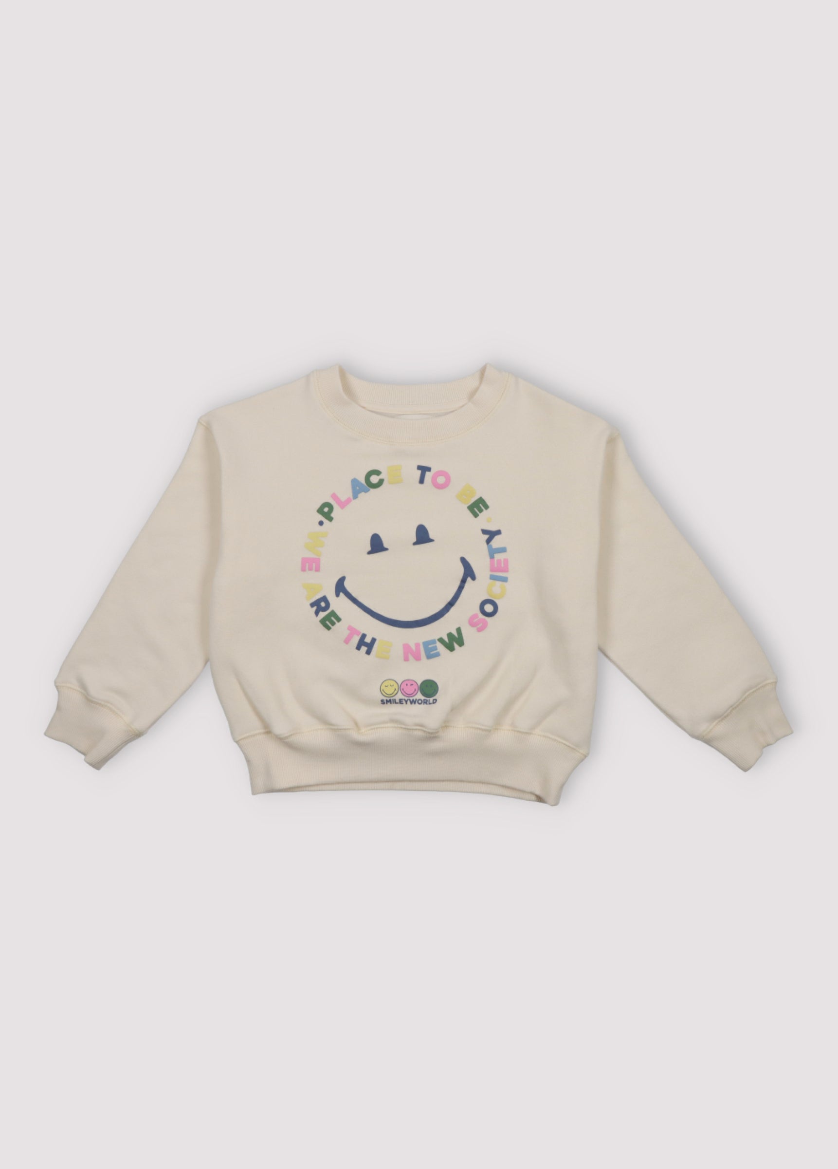 Boys & Girls Cream Smiley Sweatshirt