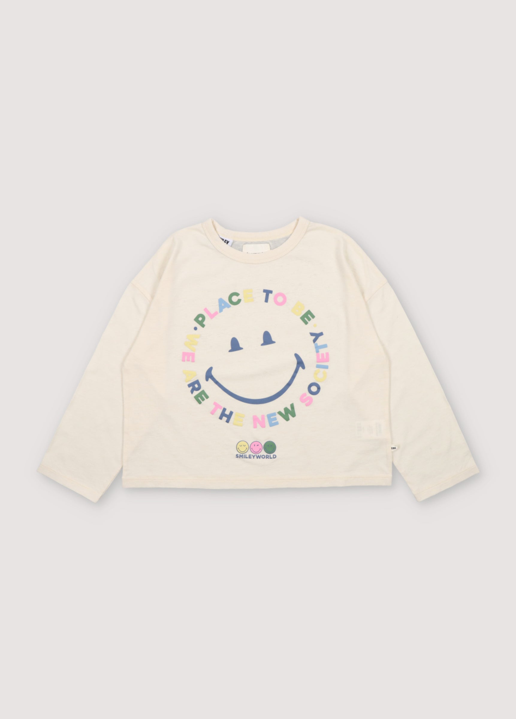 Boys & Girls Cream Smiley Cotton T-Shirt