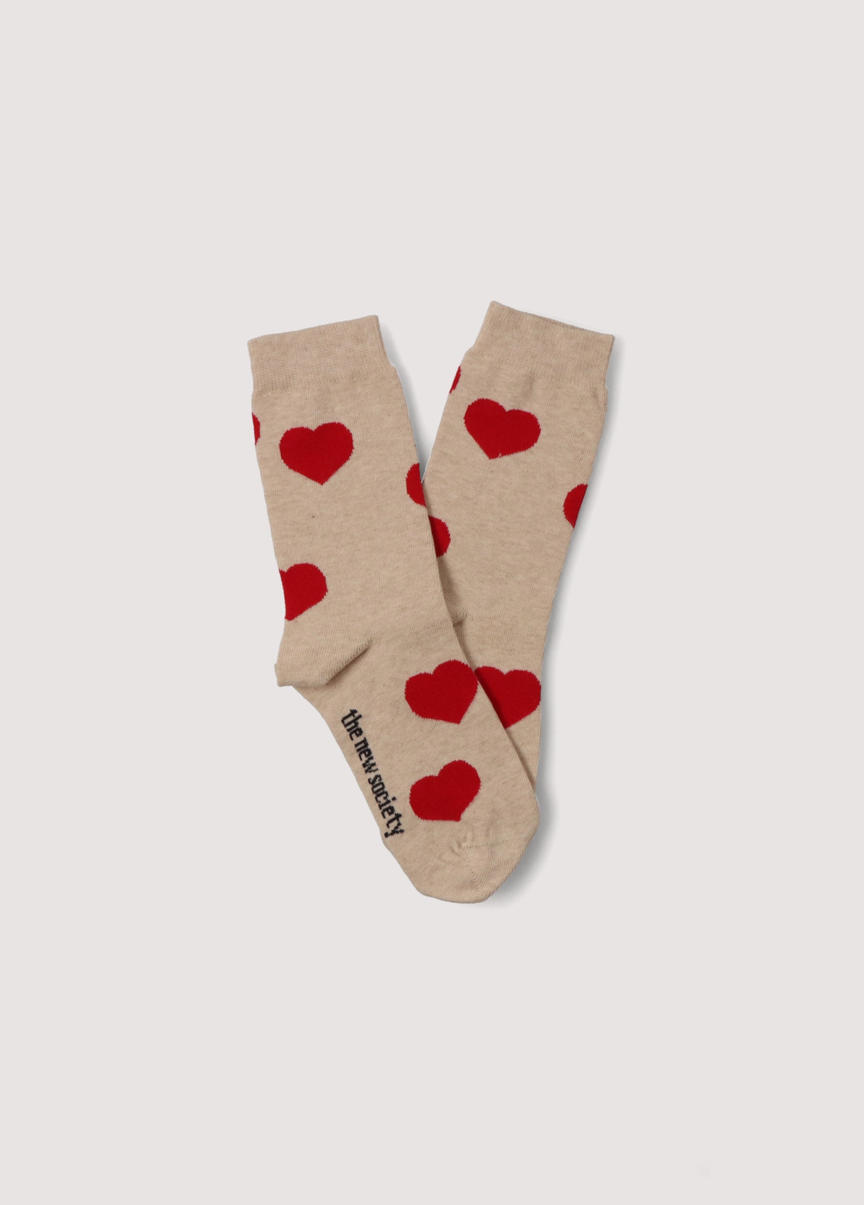 Boys & Girls Beige Heart Cotton Socks