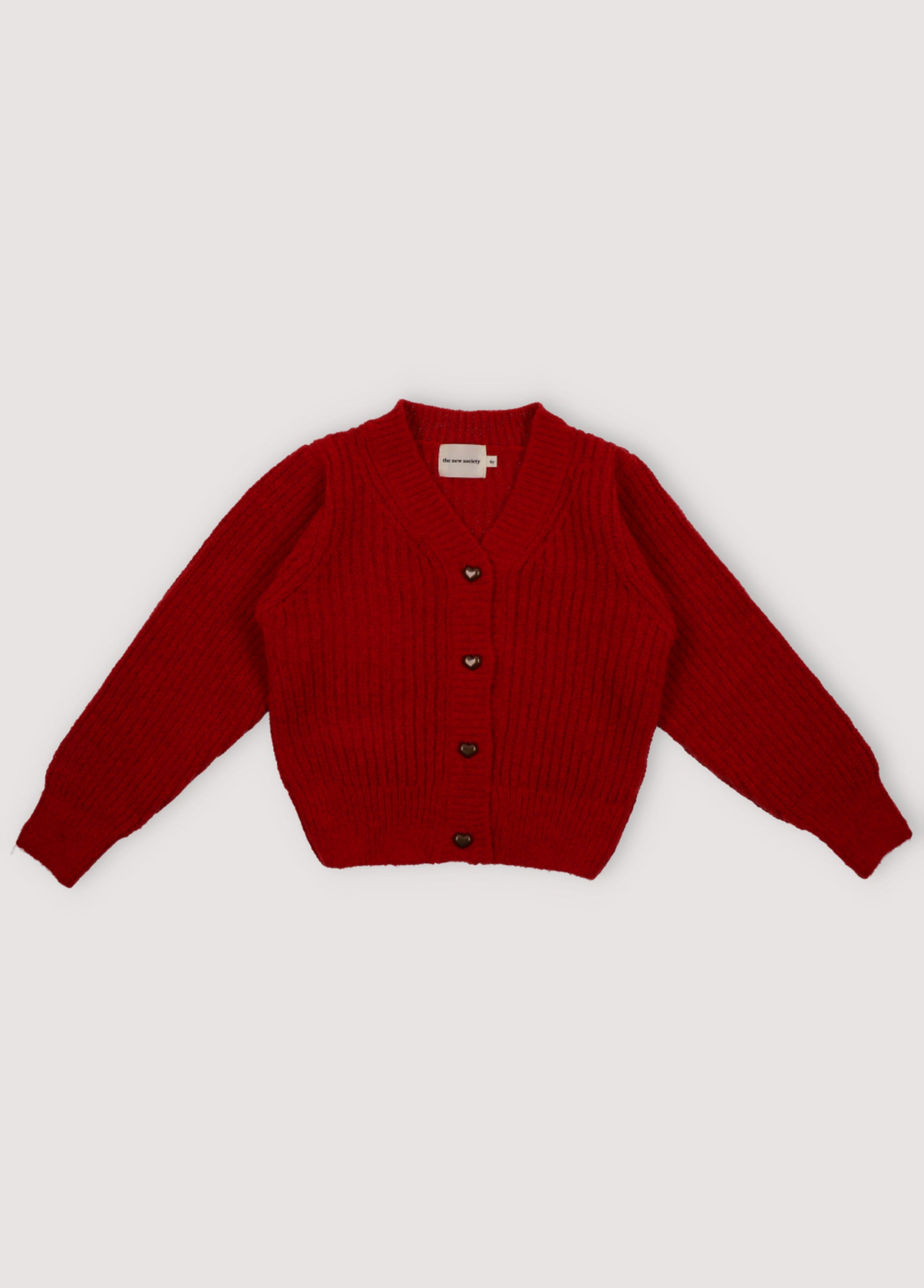 Girls Red Knit Cardigan