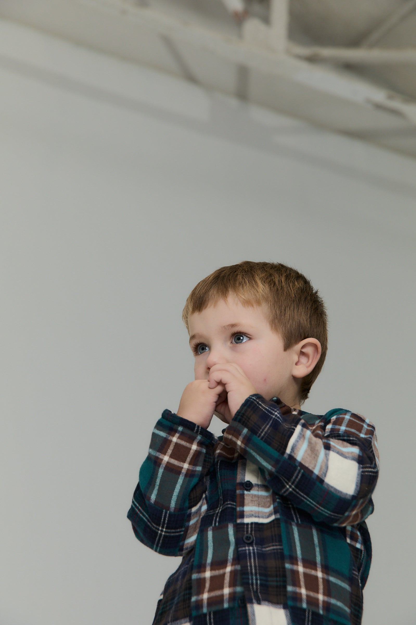 Baby Boys Green Check Cotton Shirt