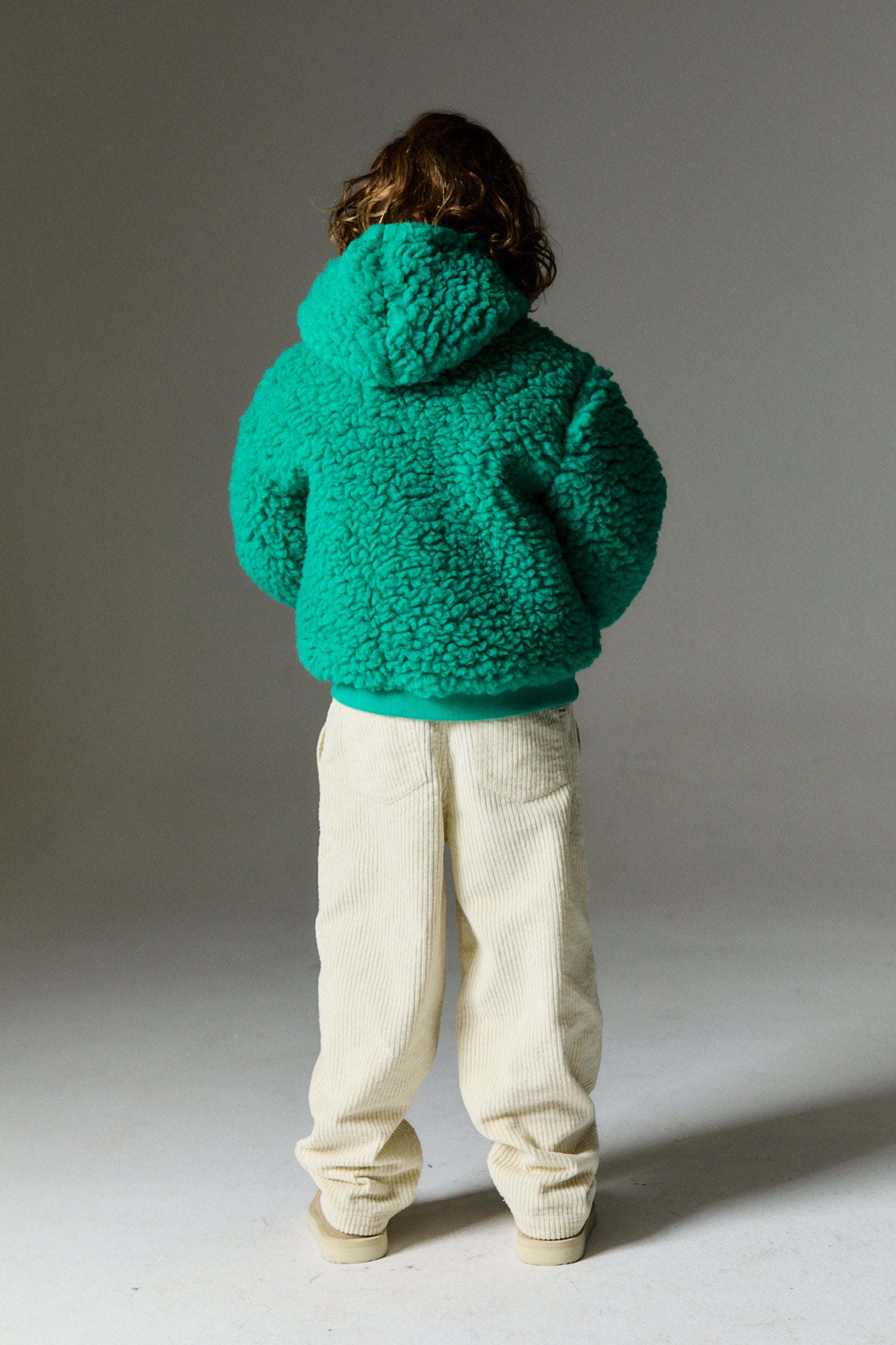 Boys & Girls Green Sherpa Jacket