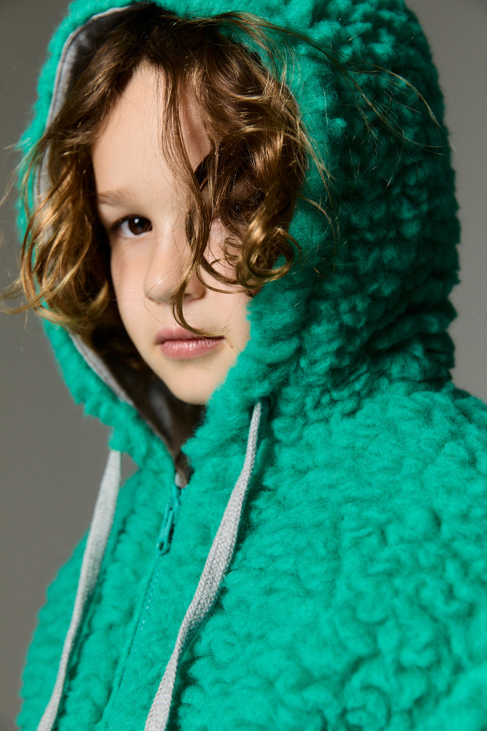 Boys & Girls Green Sherpa Jacket