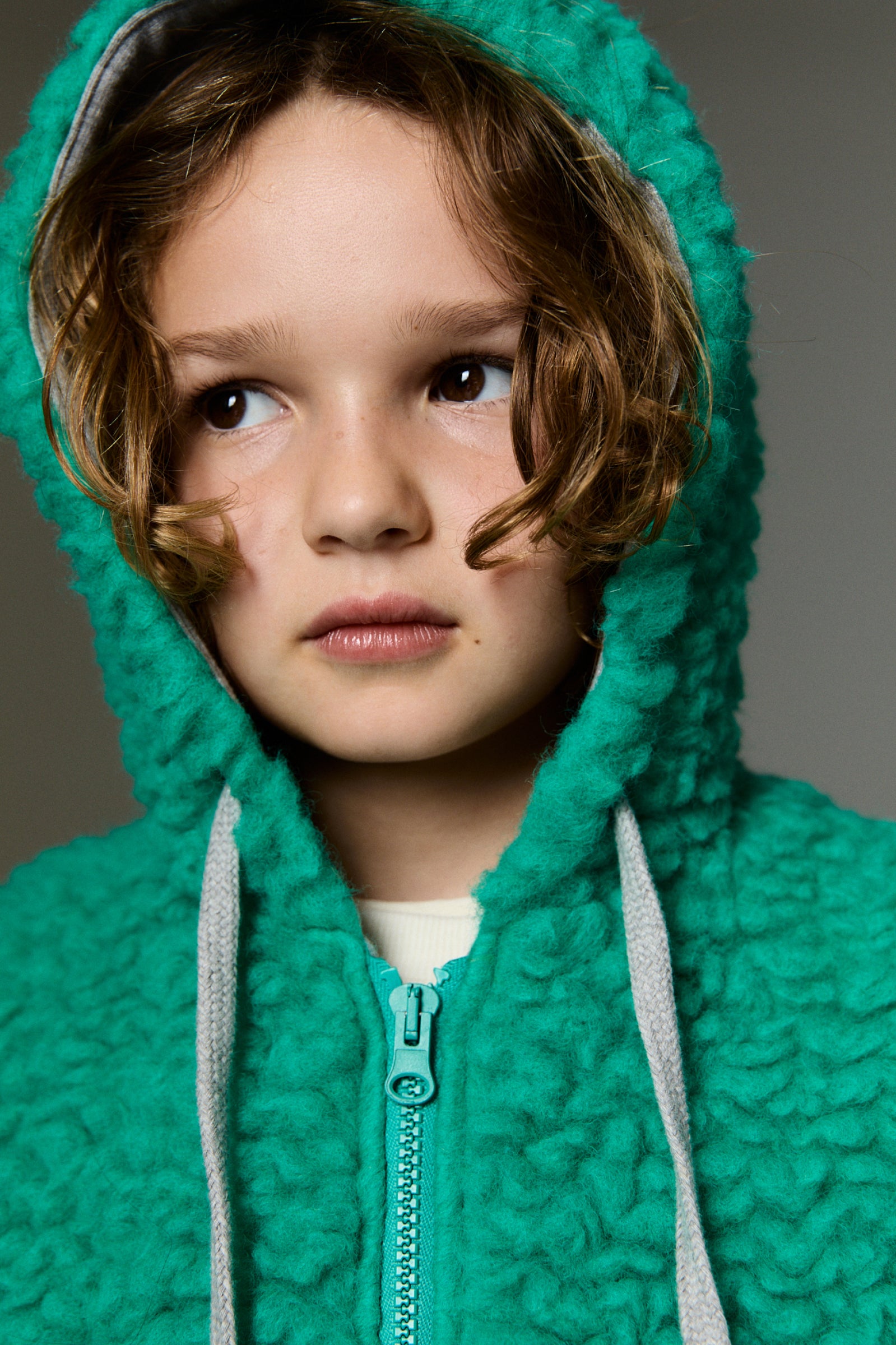 Boys & Girls Green Sherpa Jacket