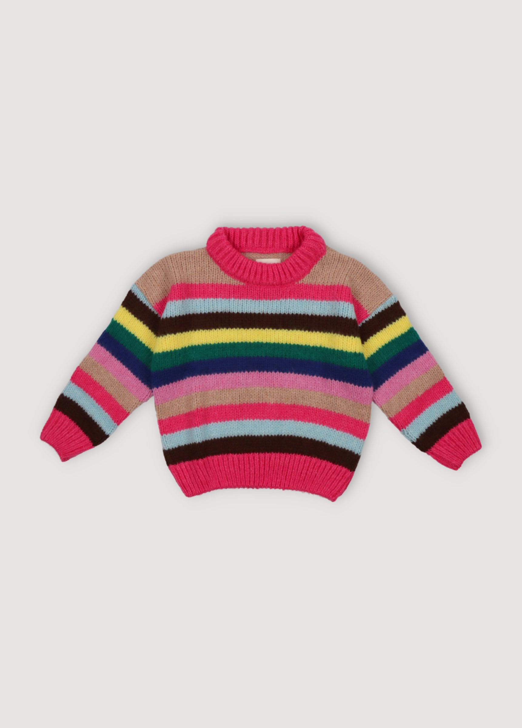 Girls Multicolor Stripes Knit Sweater