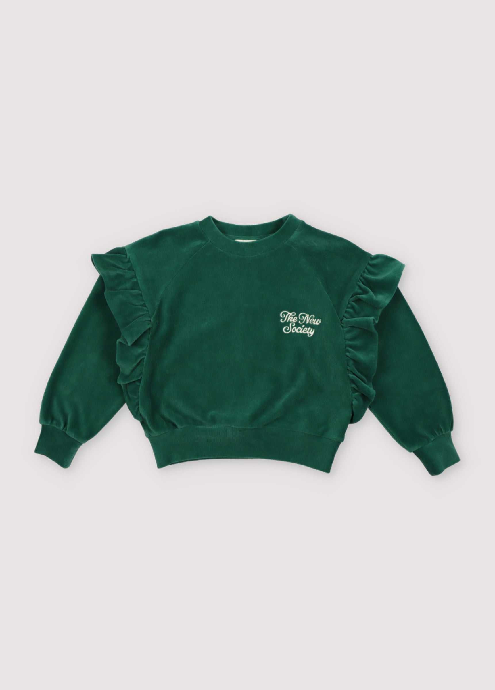 Girls Green Velvet Sweatshirt