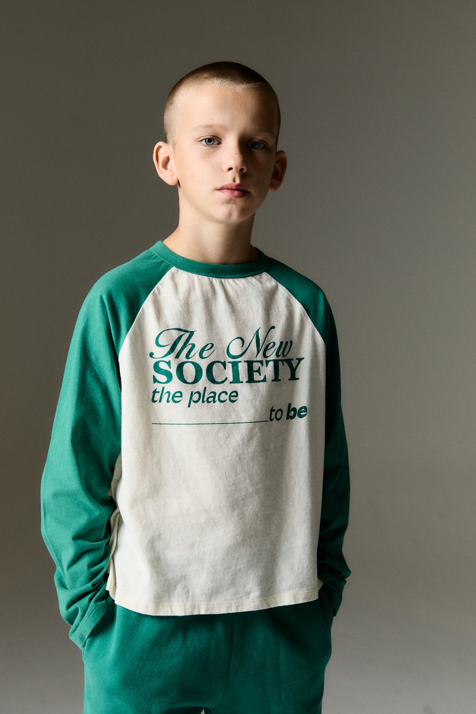 Boys & Girls Green Cotton T-Shirt