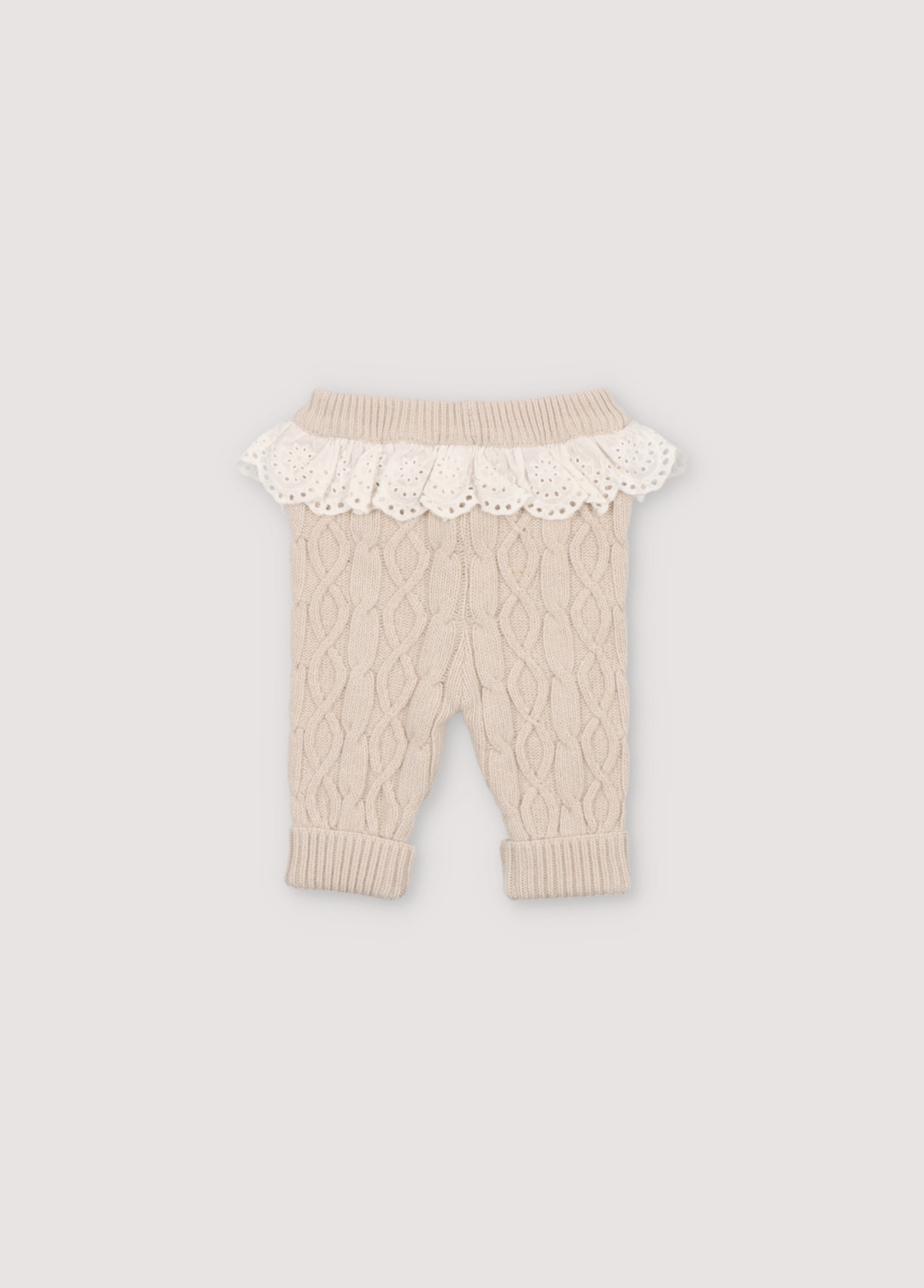 Baby Boys & Girls Cream Knit Trousers