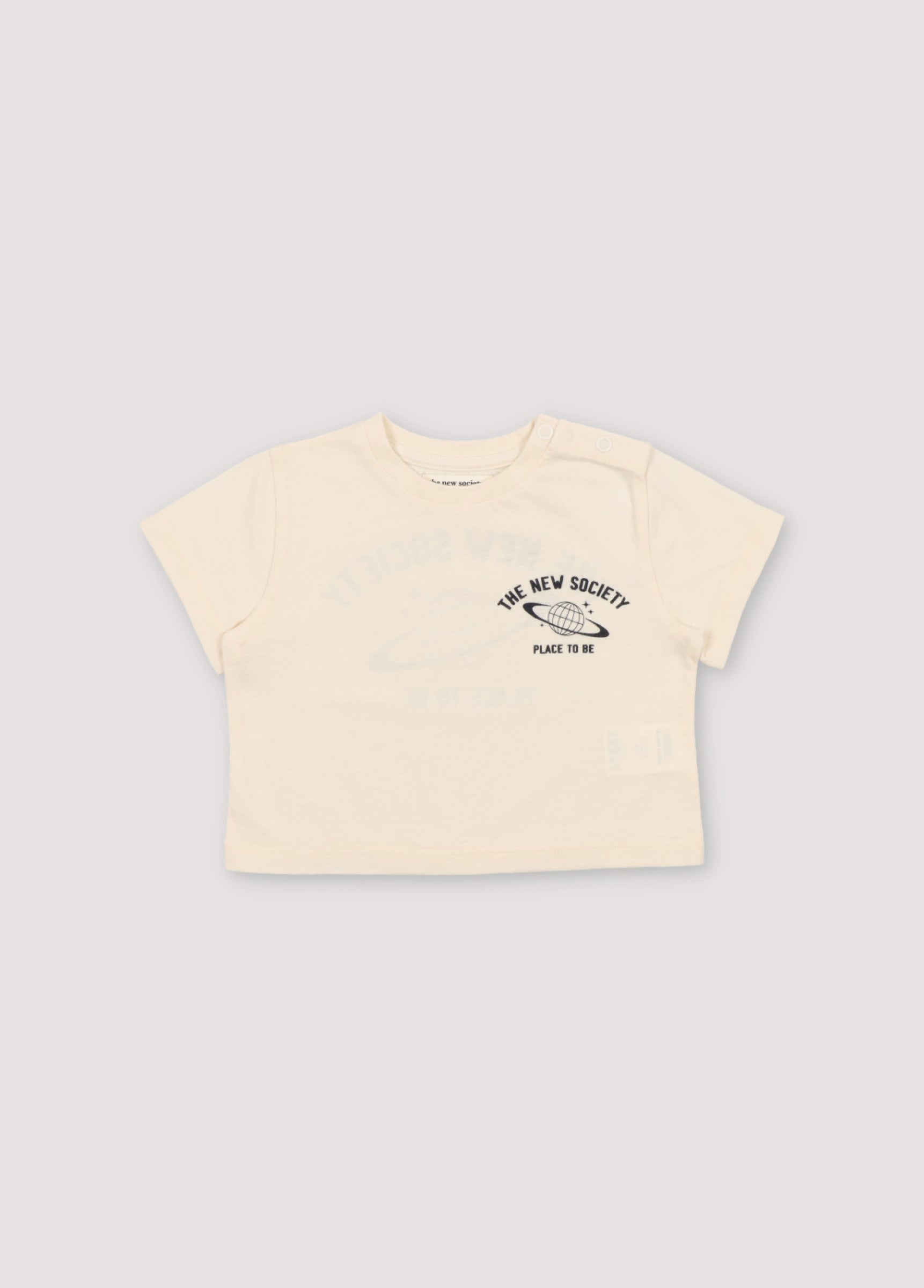 Baby Boys & Girls Cream Cotton T-Shirt