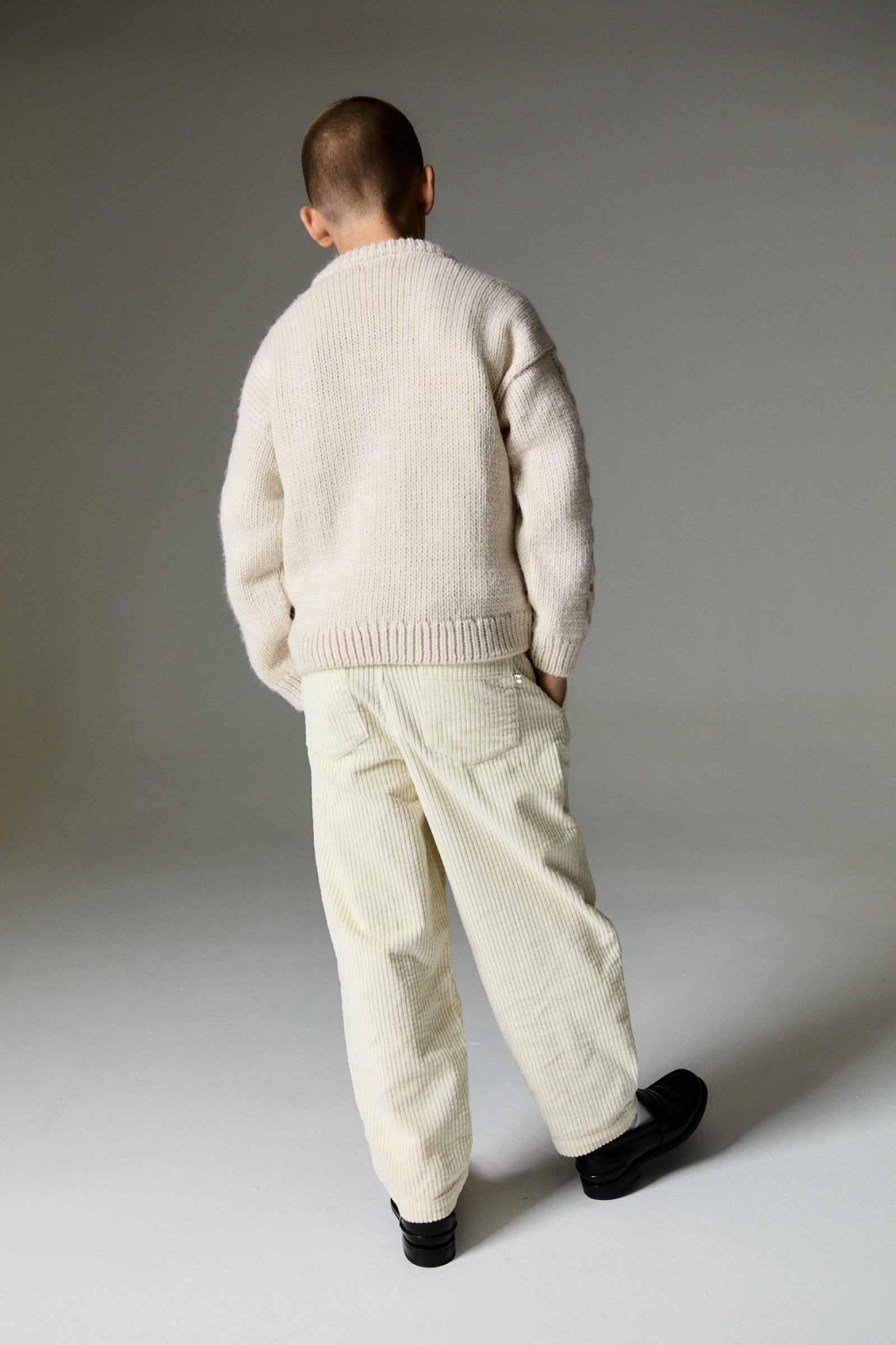 Boys Cream Corduroy Trousers