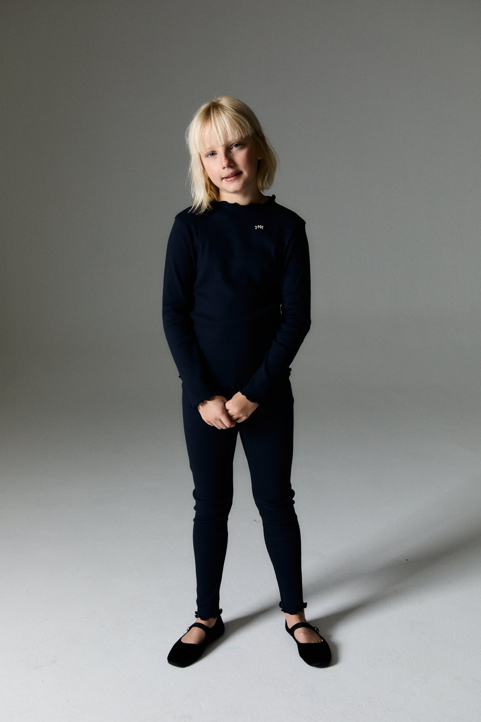 Girls Dark Blue Cotton Leggings