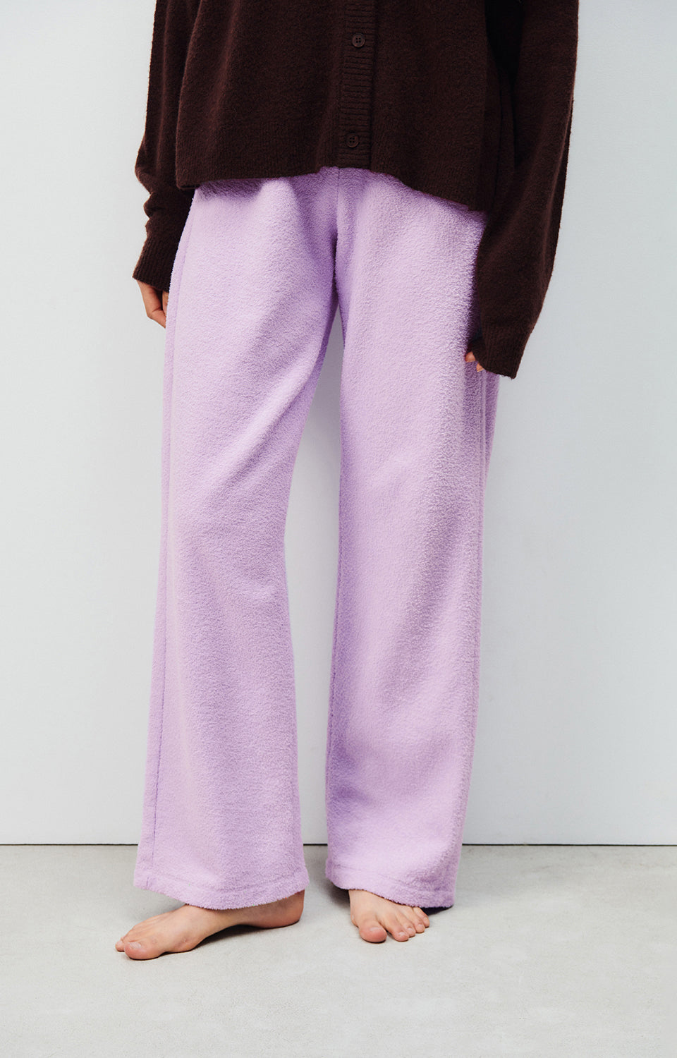 Women Light Purple Cotton Trousers