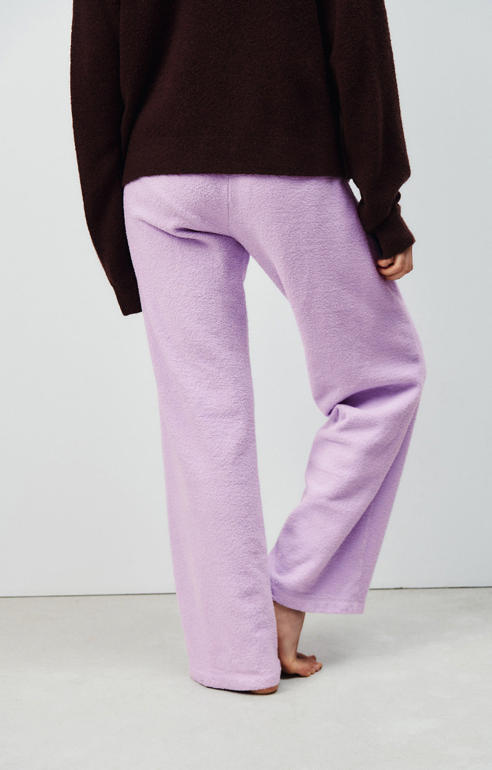 Women Light Purple Cotton Trousers