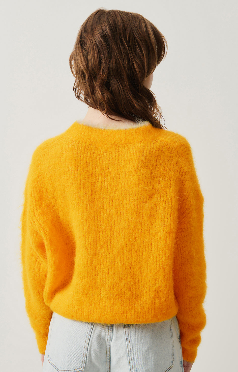 Women Yellow Alpaga Cardigan