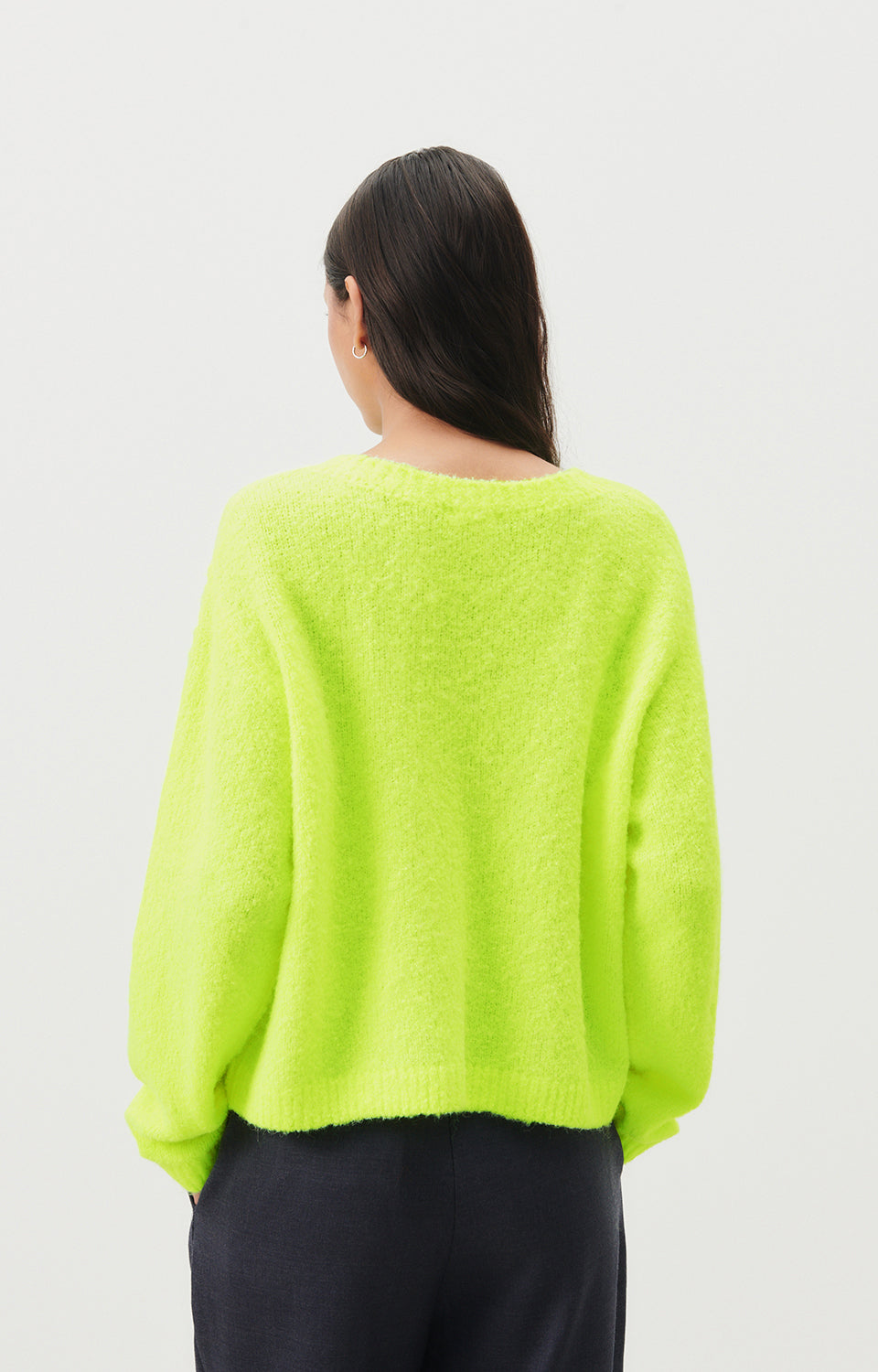 Women Fluo Green Knit Sweater