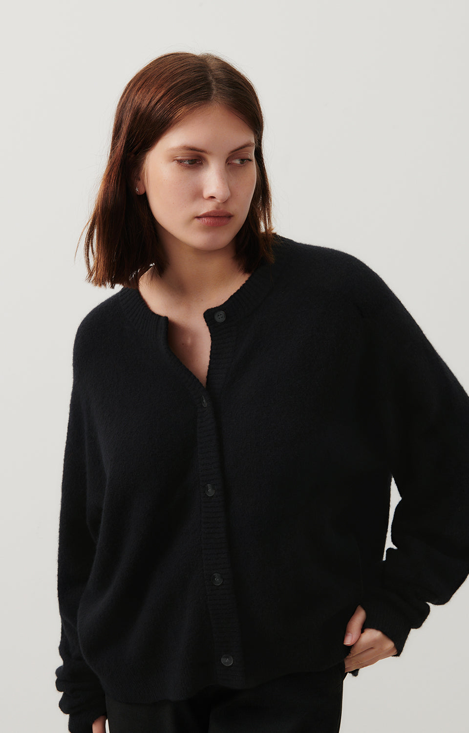 Women Black Knit Cardigan