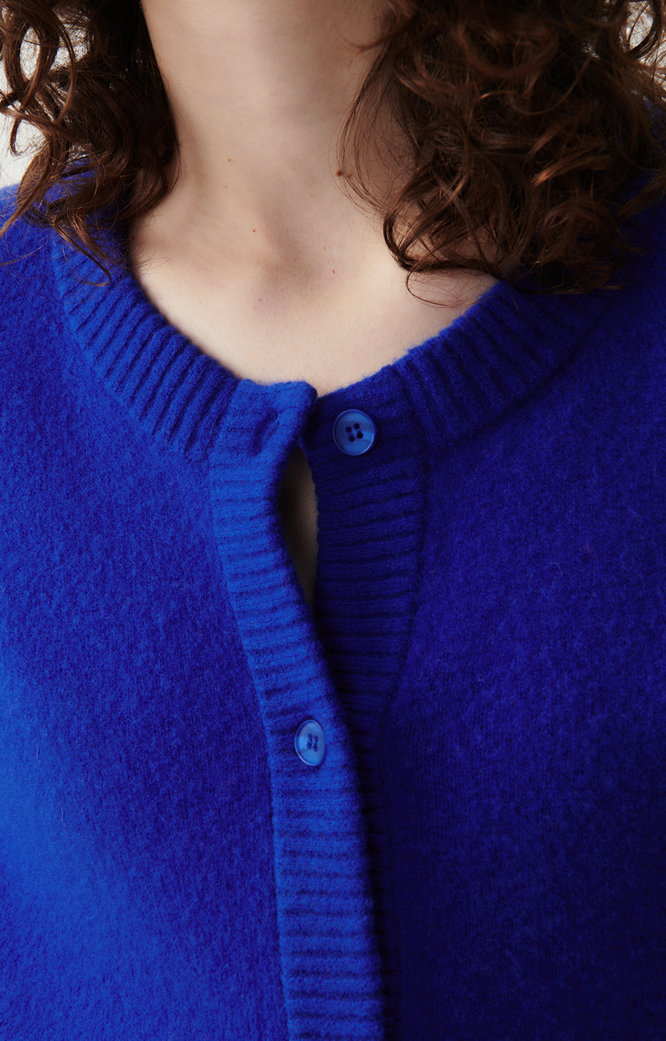 Women Blue Knit Cardigan