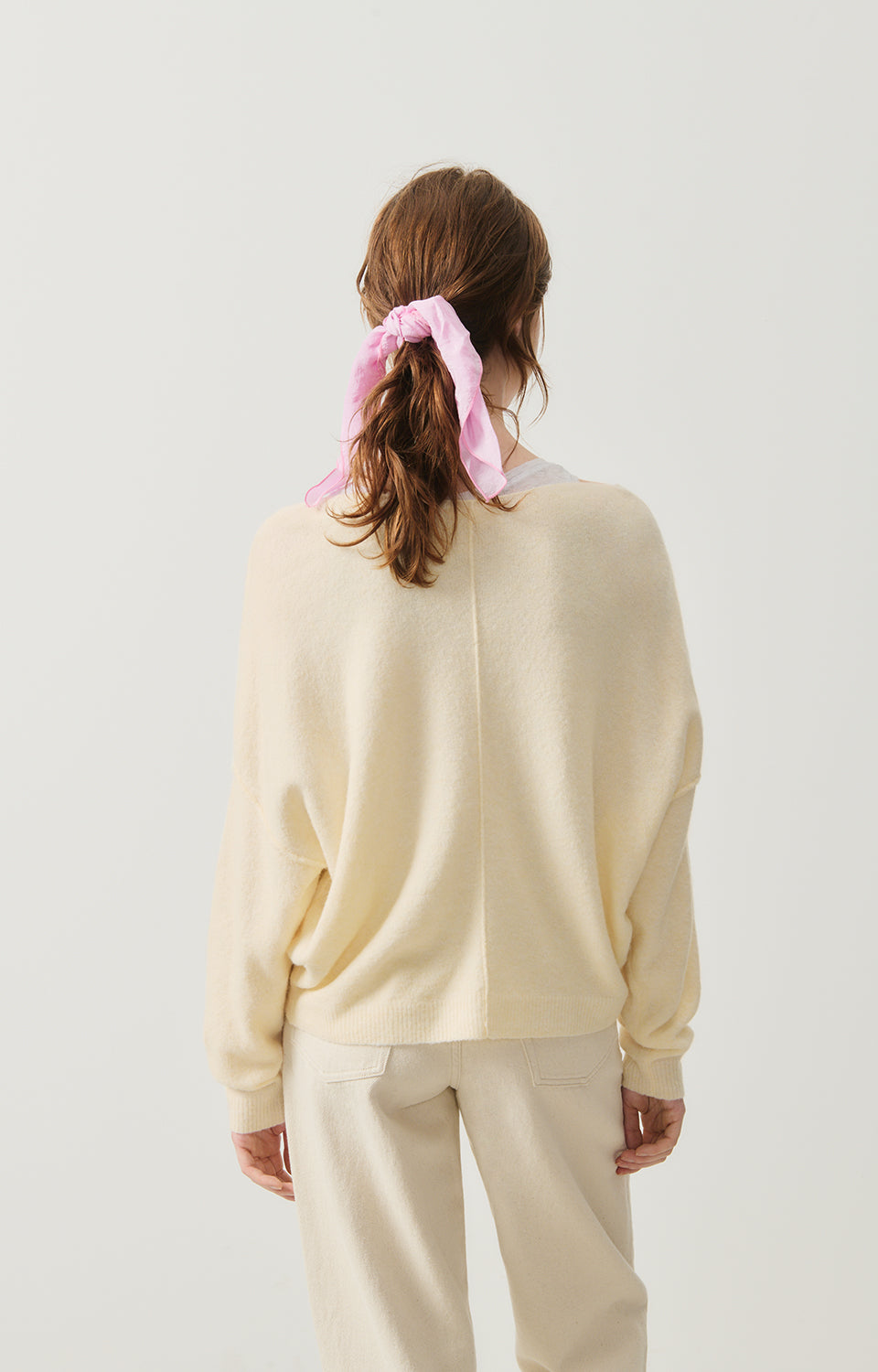 Women Cream Knit Sweater