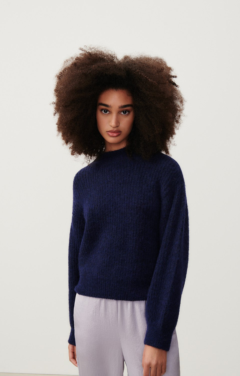 Women Navy Knit Sweater