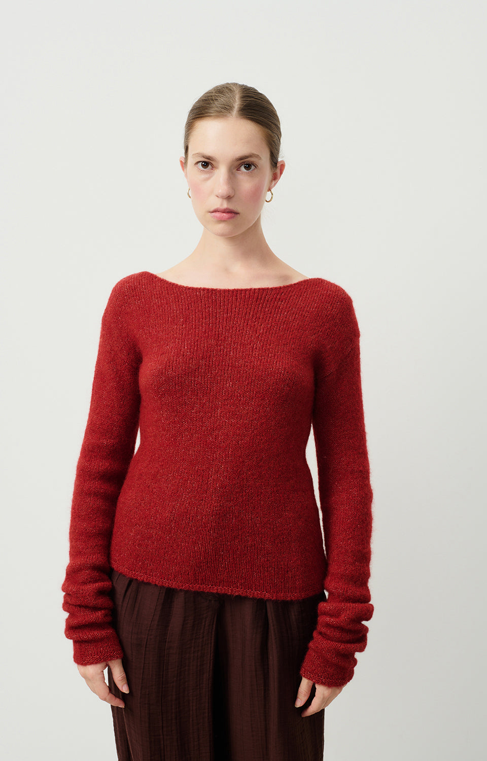 Women Red Knit Sweater