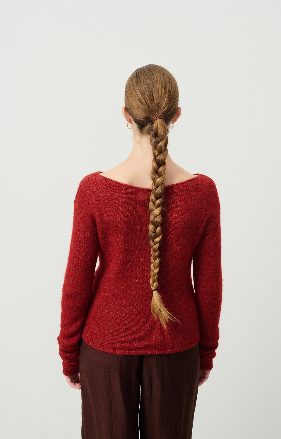 Women Red Knit Sweater