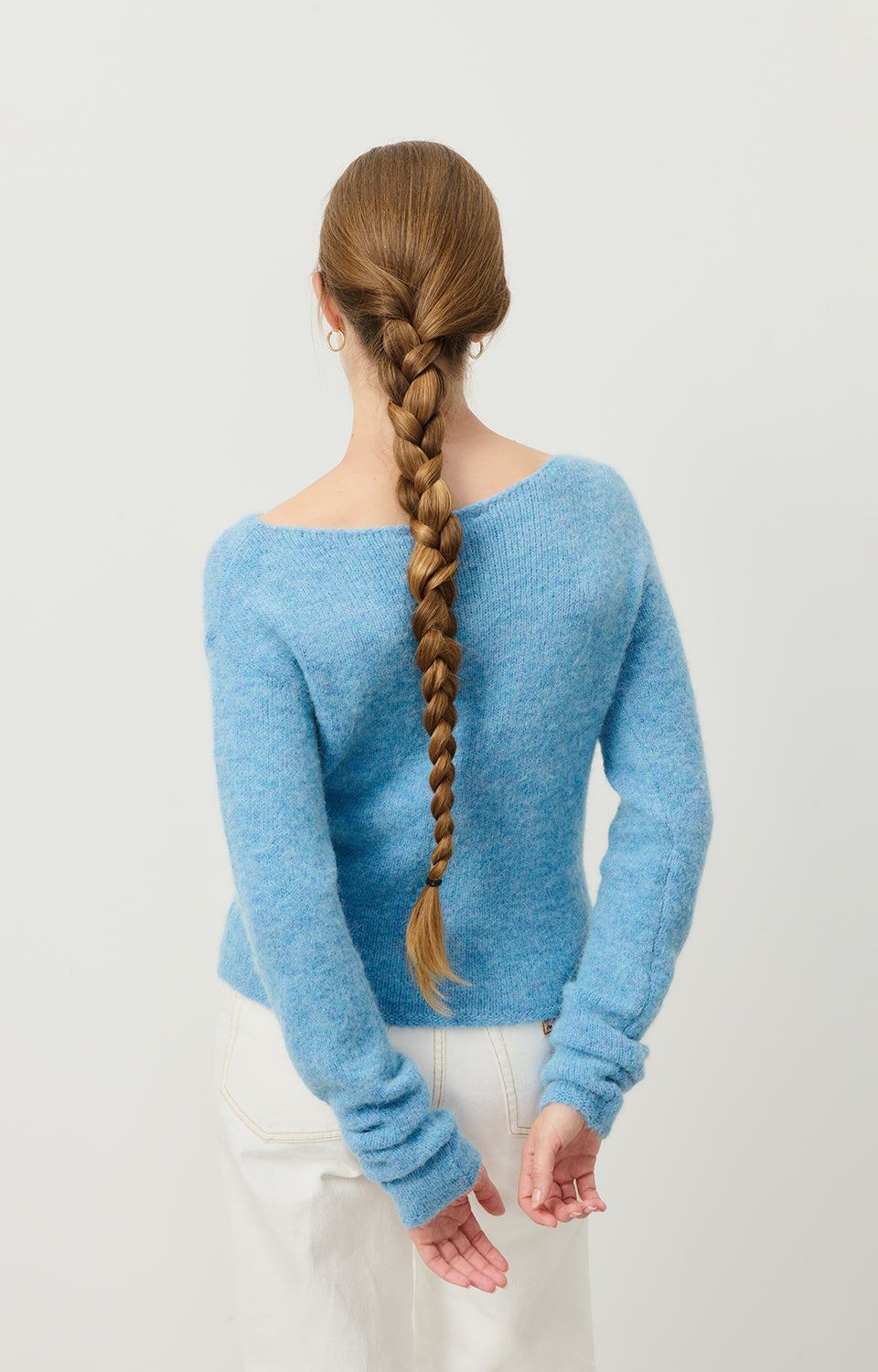 Women Blue Knit Sweater