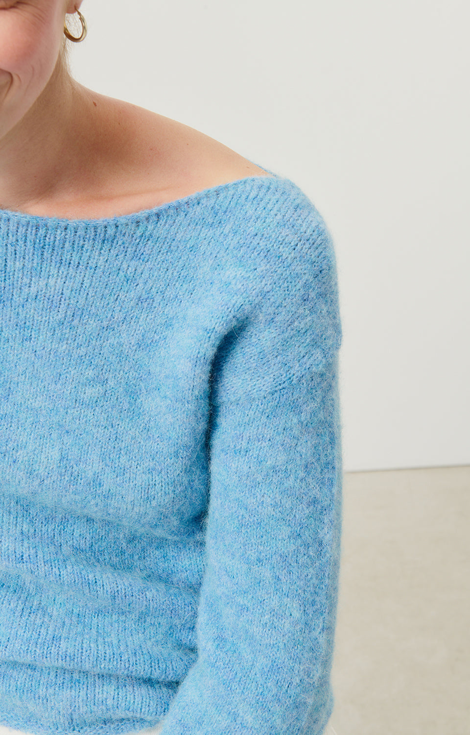 Women Blue Knit Sweater