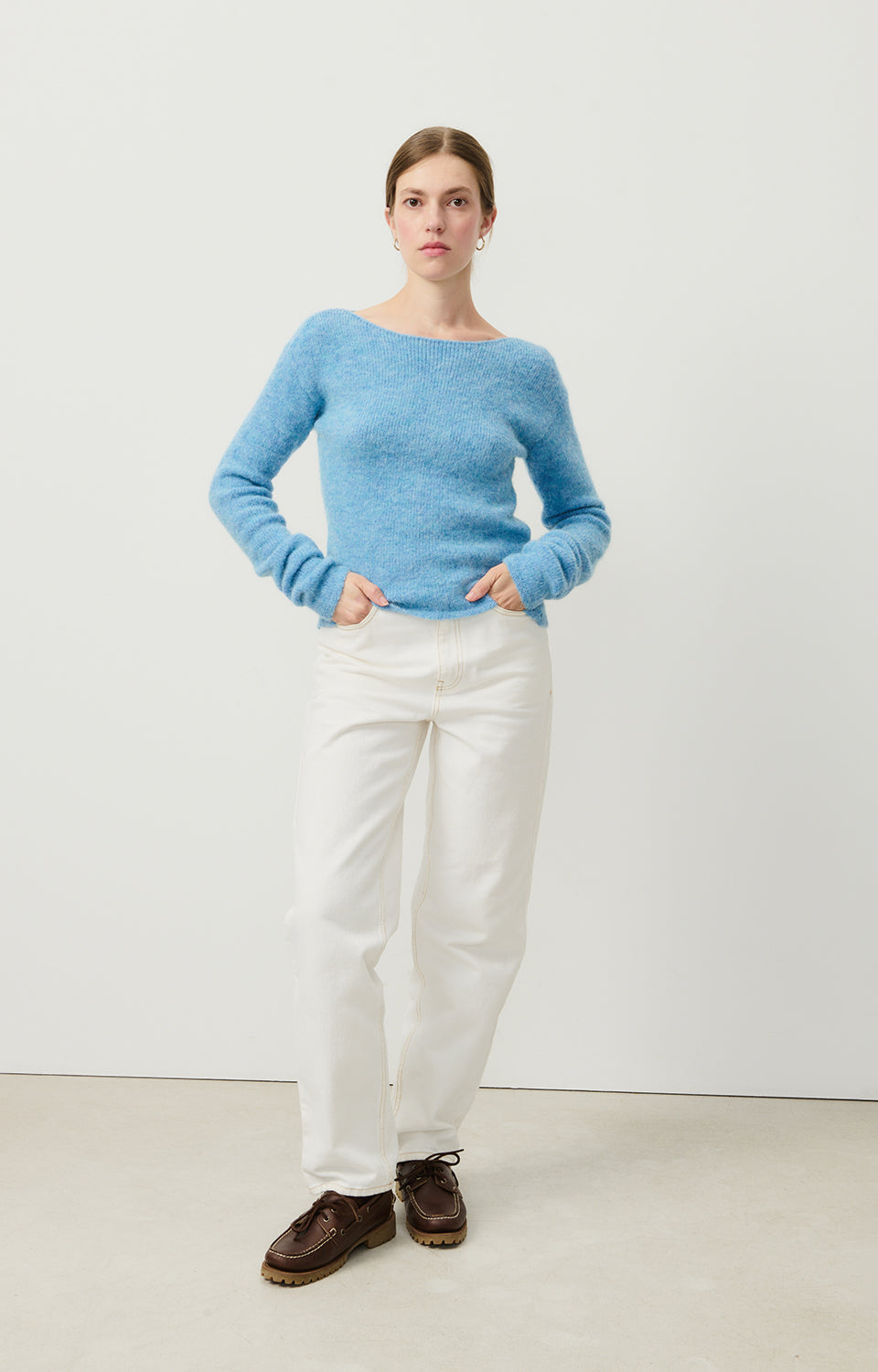 Women Blue Knit Sweater