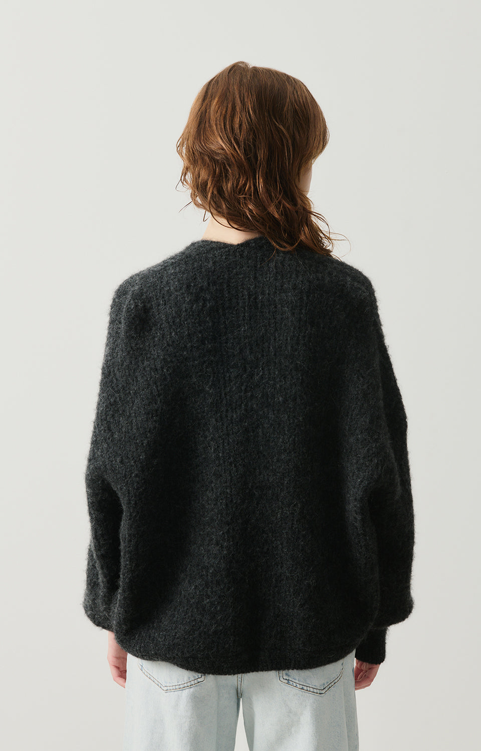 Women Dark Grey Knit Cardigan