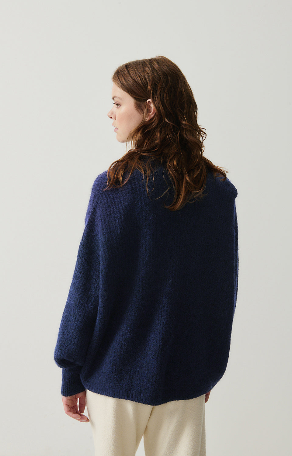 Women Navy Knit Cardigan