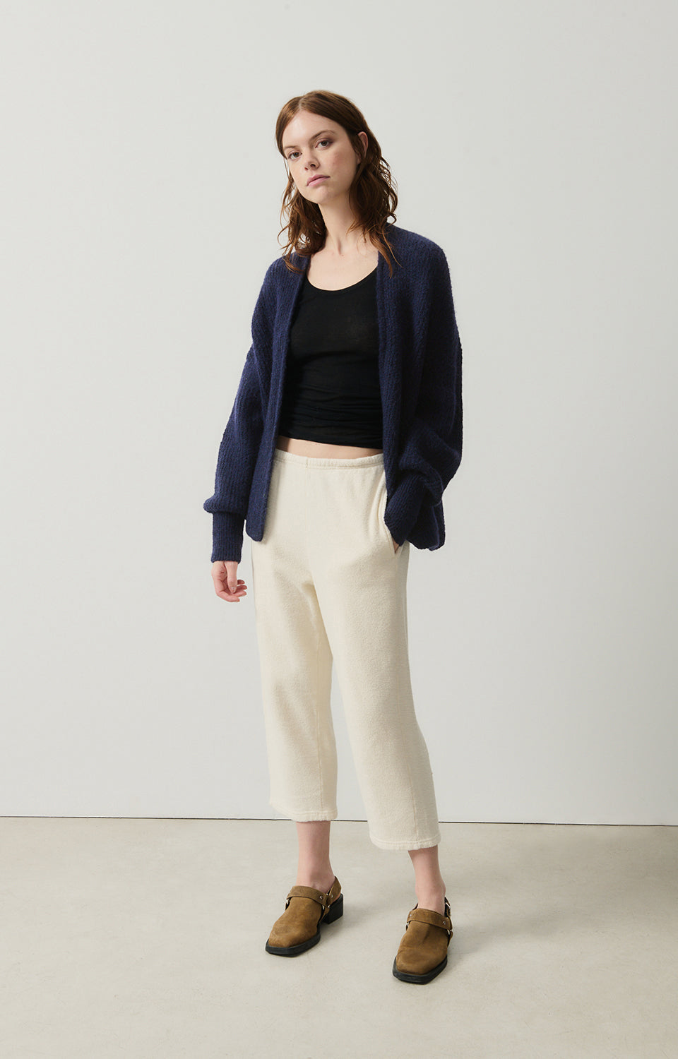 Women Navy Knit Cardigan