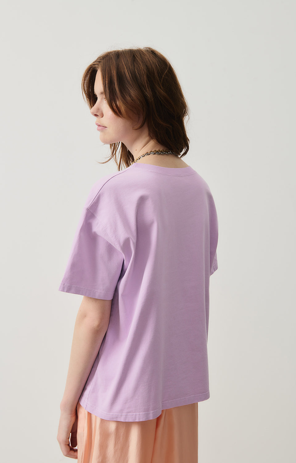 Women Light Purple Cotton T-Shirt