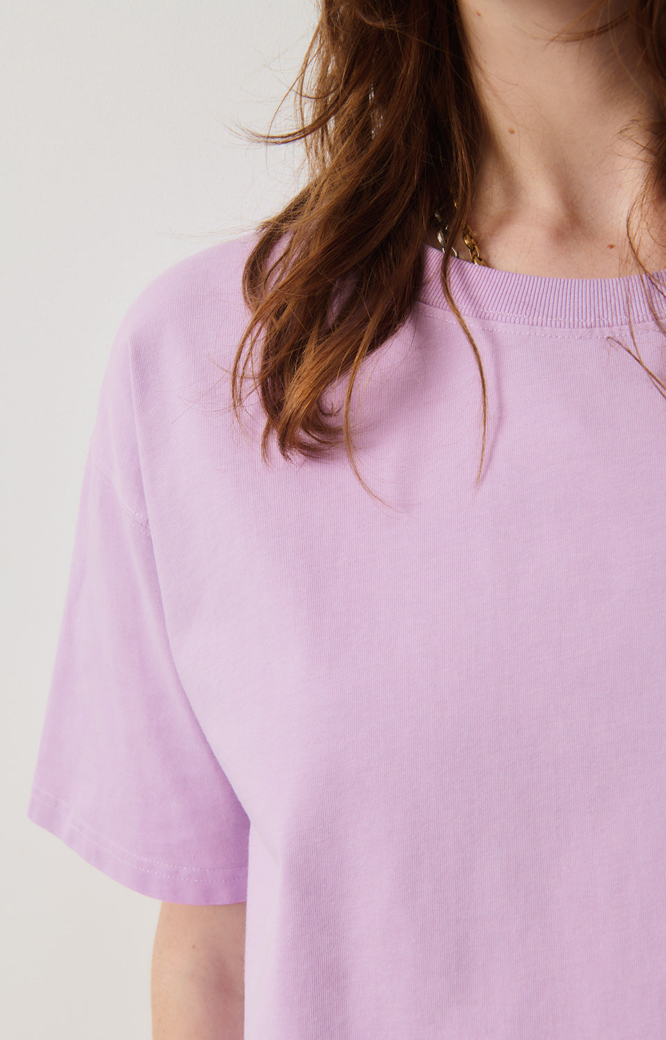 Women Light Purple Cotton T-Shirt