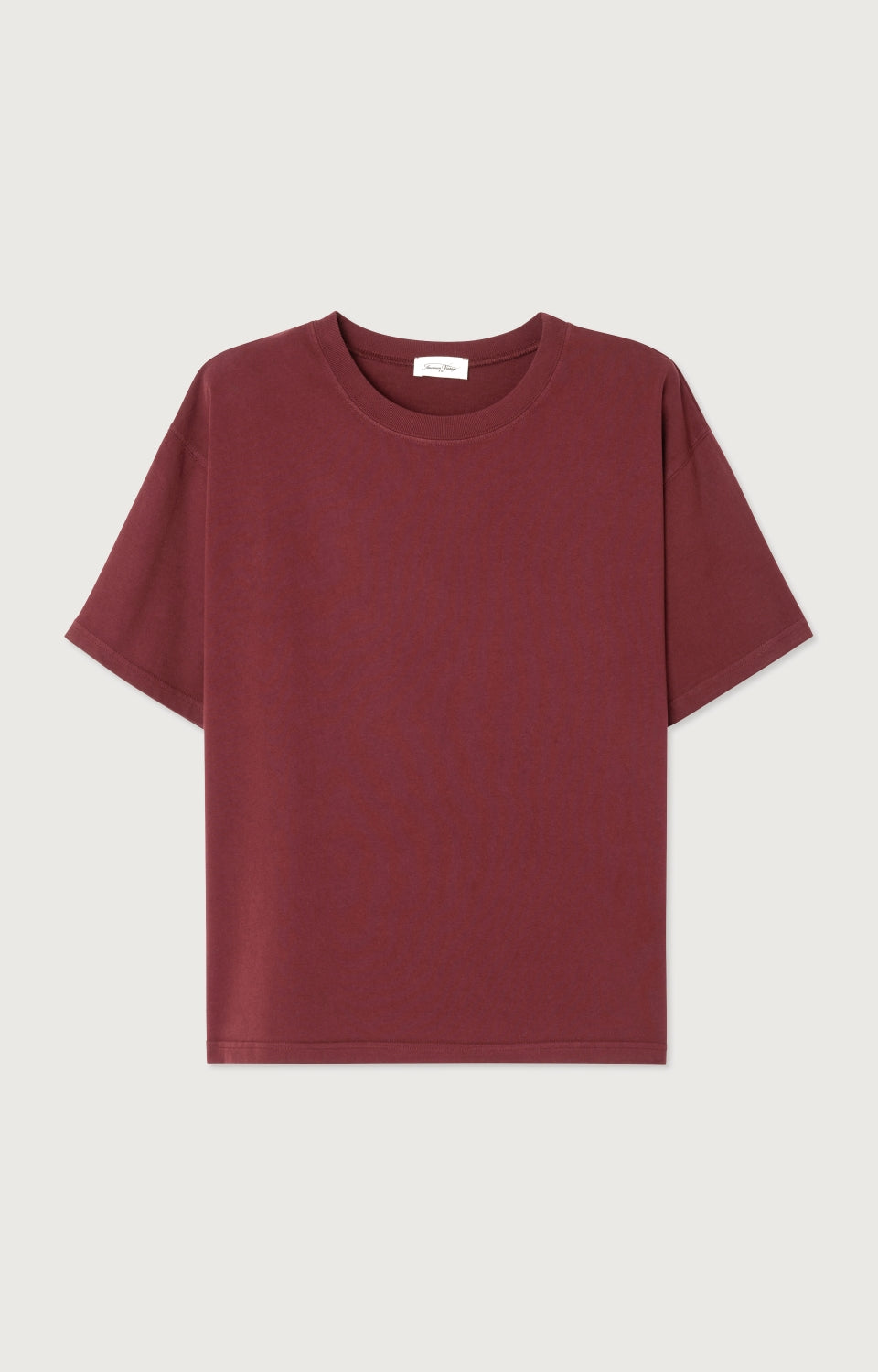 Women Wine Red Cotton T-Shirt